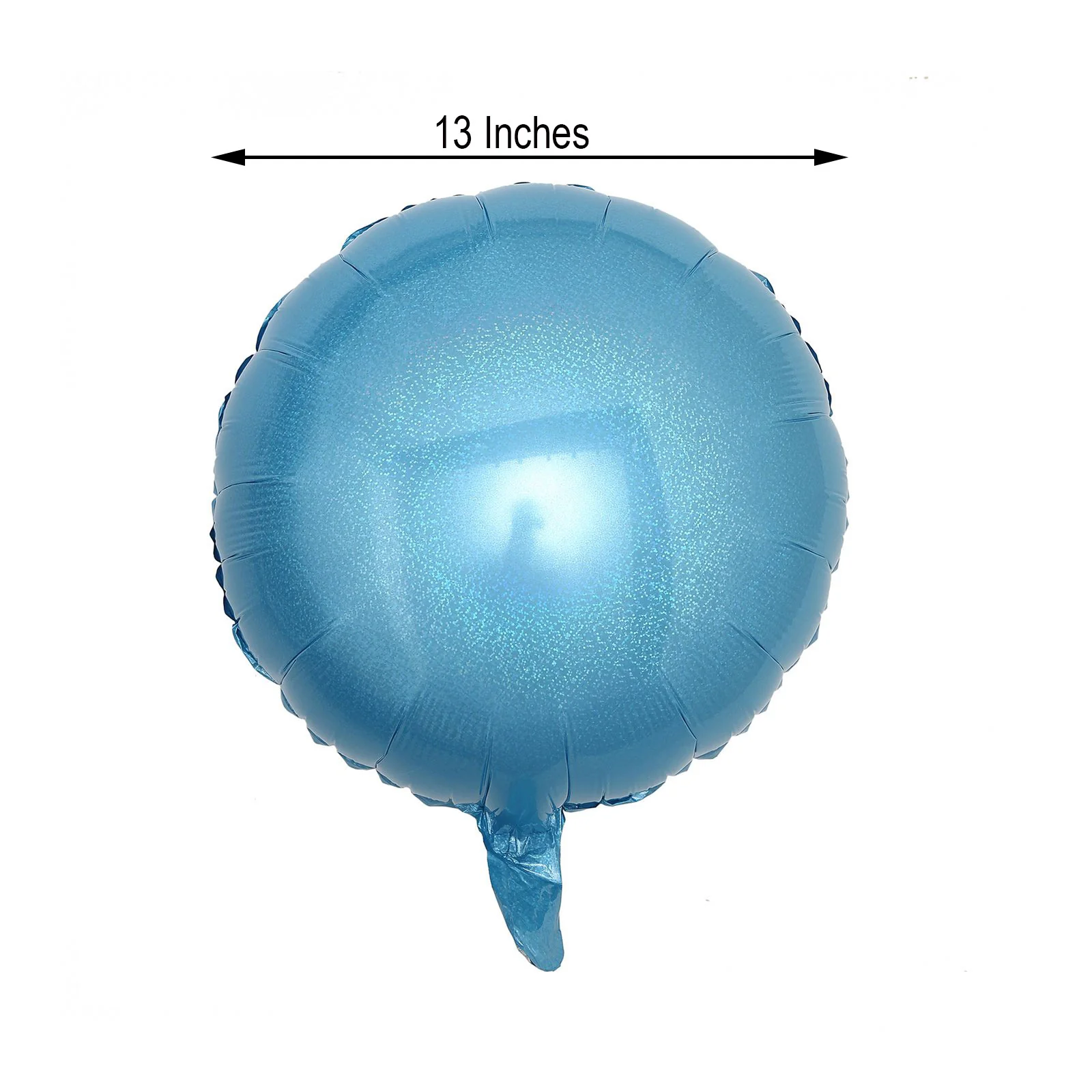 2 Pack 13" Blue Sparkle Aluminium Foil Air Helium 4D Round Orbz Mylar Balloons - Image 4