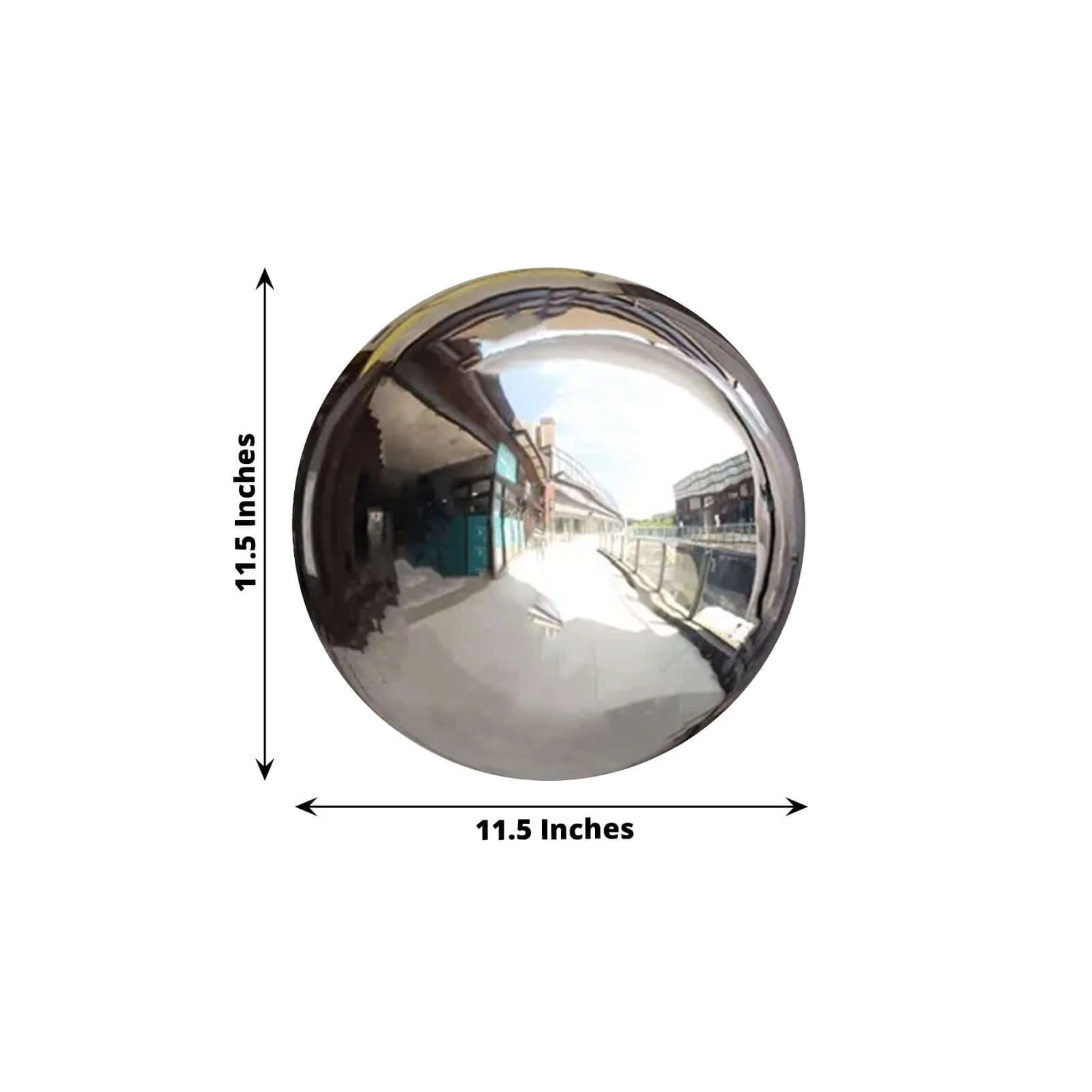 2-Pack Gazing Globe Mirror Ball Reflective Hollow Stainless Steel Silver Spheres - Decorative Outdoor Garden Display 12" - Image 3