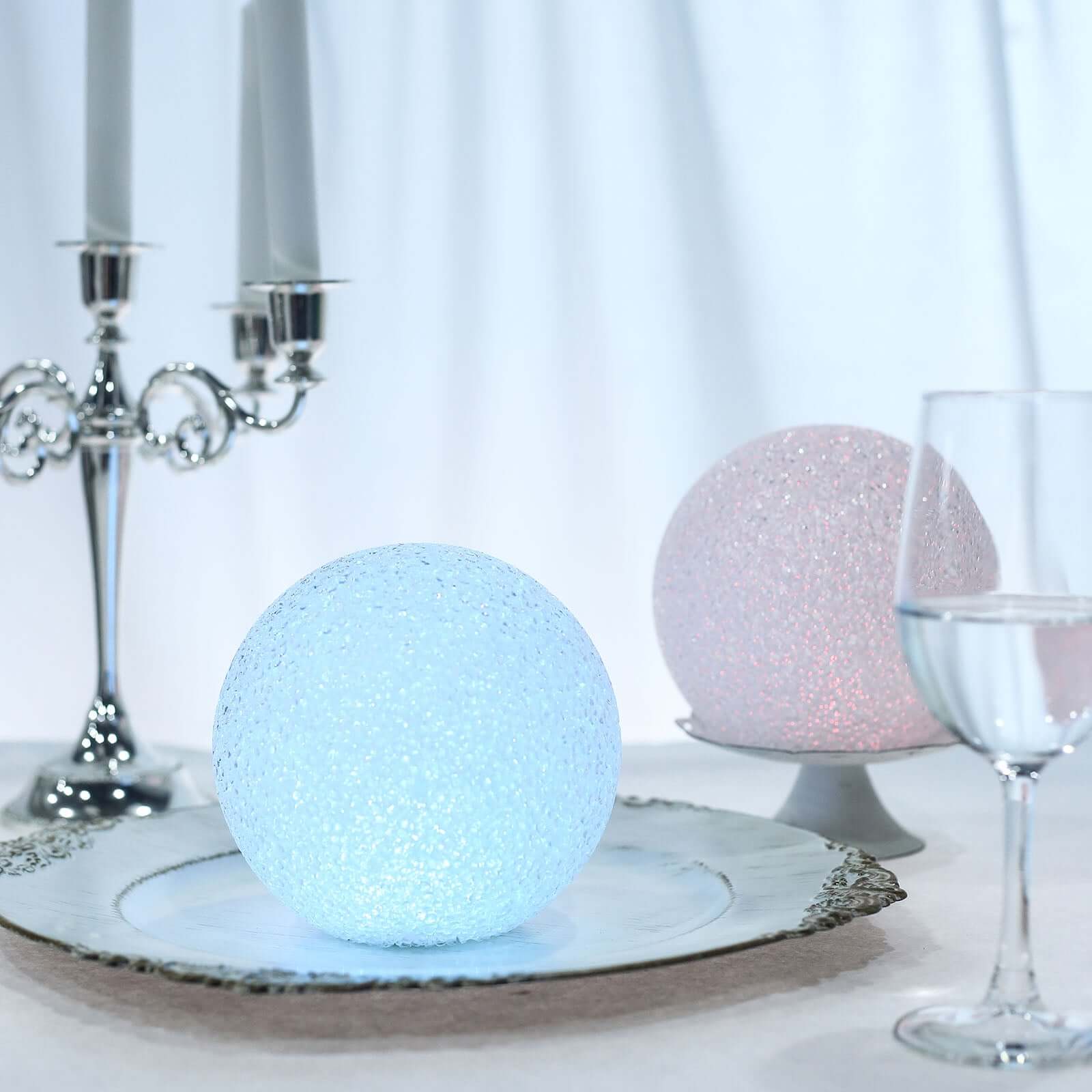 2-Pack LED Light Globes Color Changing - Battery Operated Ball Centerpieces 6" - Image 2