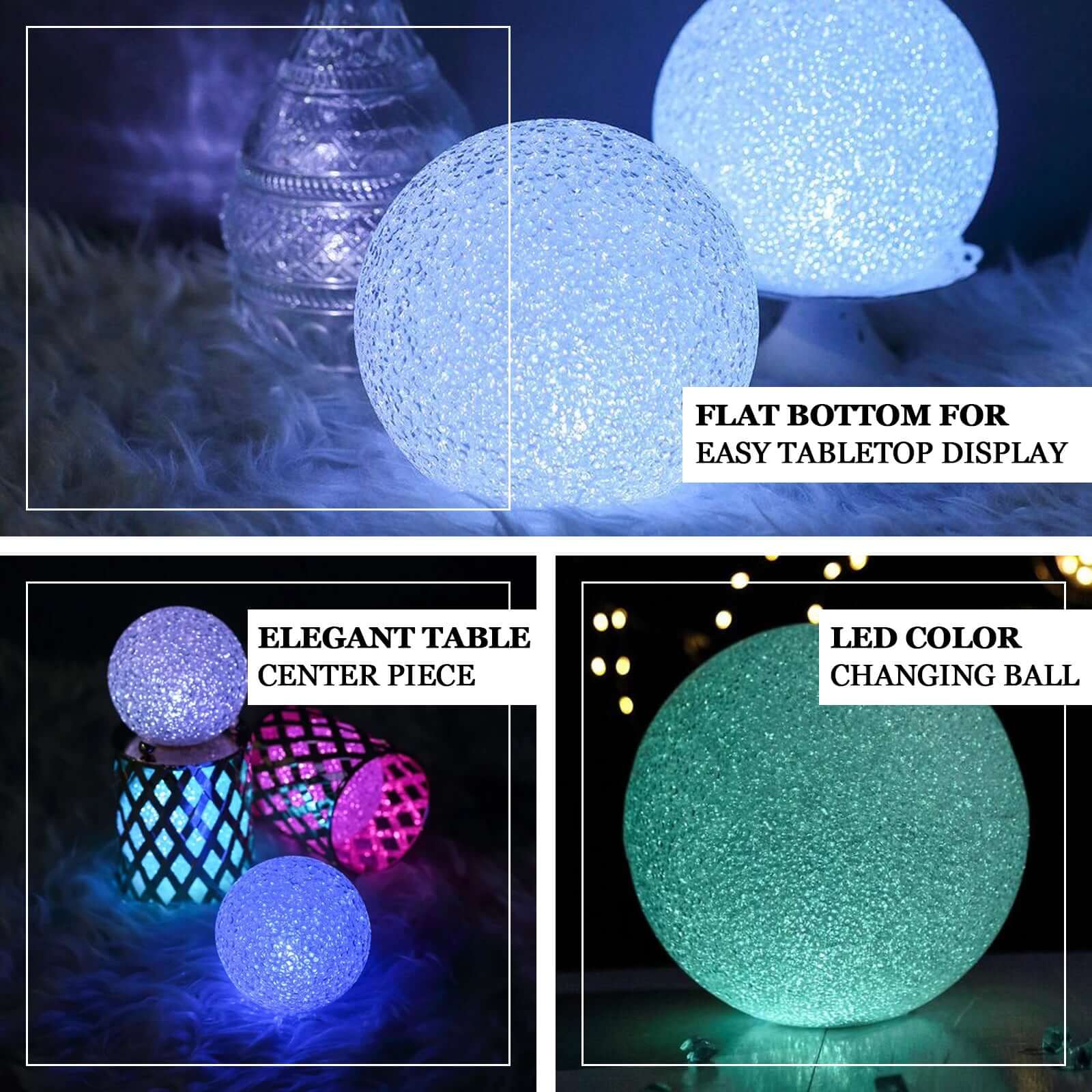 2-Pack LED Light Globes Color Changing - Battery Operated Ball Centerpieces 6" - Image 4