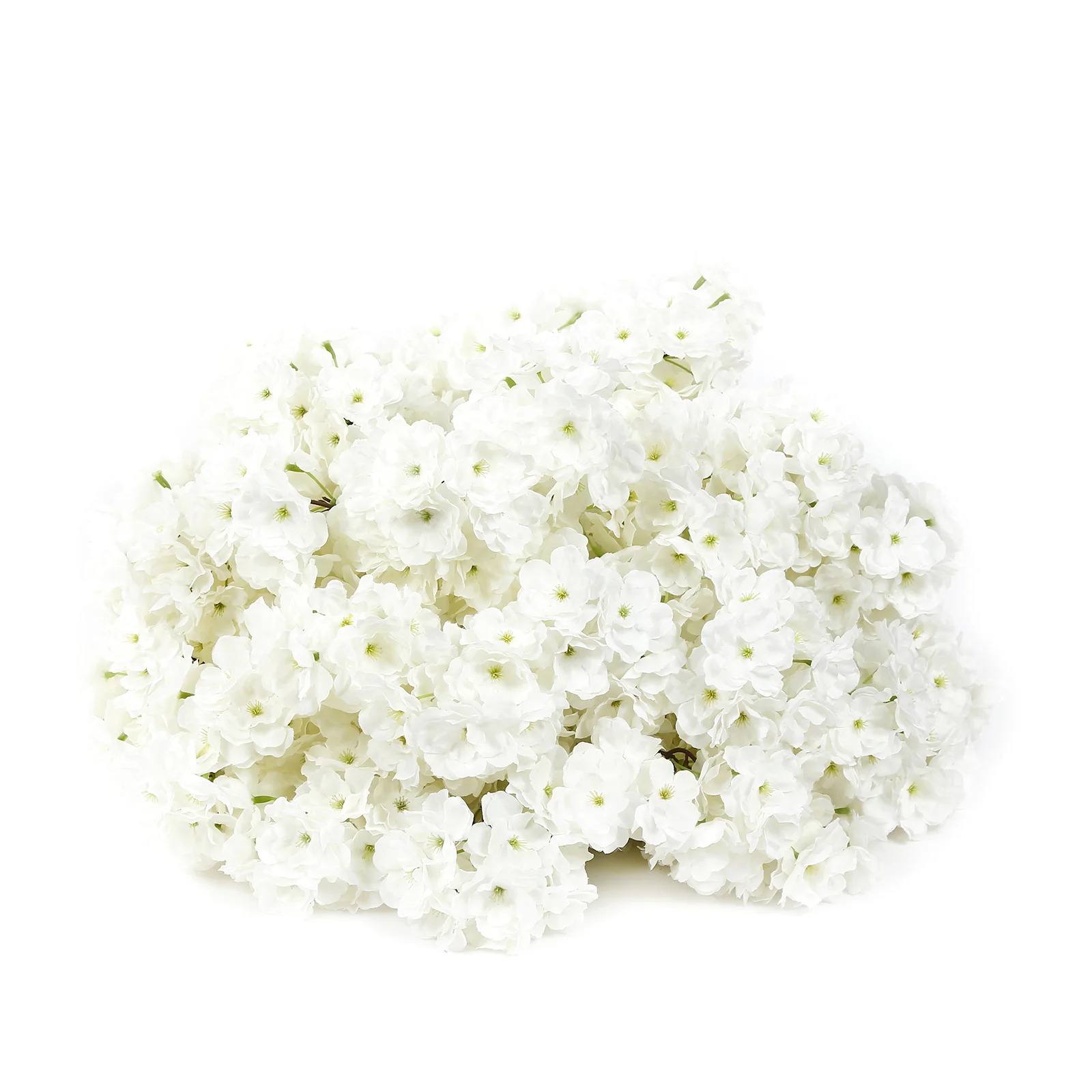 20" Pre-Arranged Artificial Cherry Blossom Centerpiece, White Silk Flower Ball Arrangement for Wedding & Event Tables - Image 2