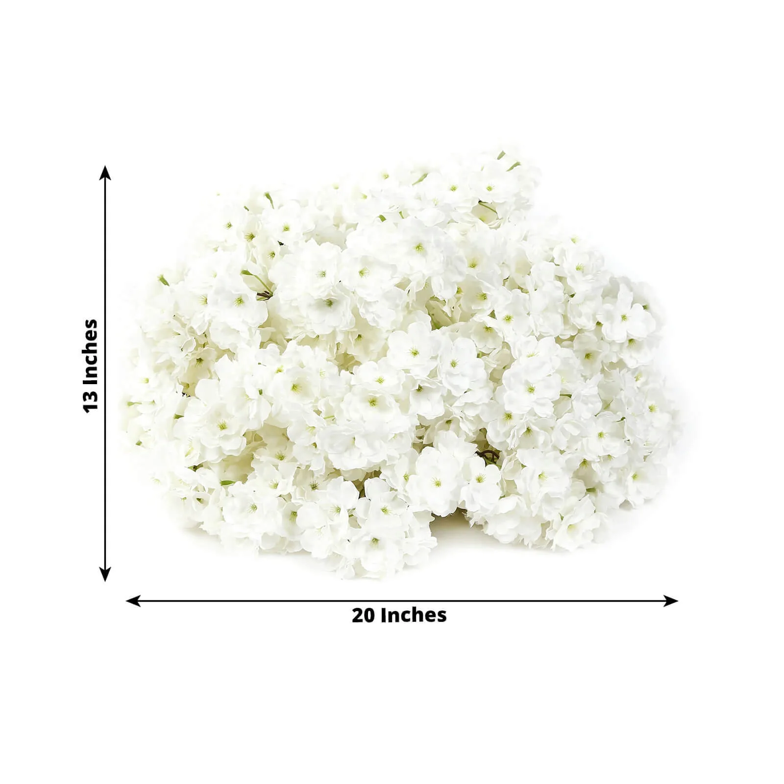 20" Pre-Arranged Artificial Cherry Blossom Centerpiece, White Silk Flower Ball Arrangement for Wedding & Event Tables - Image 3