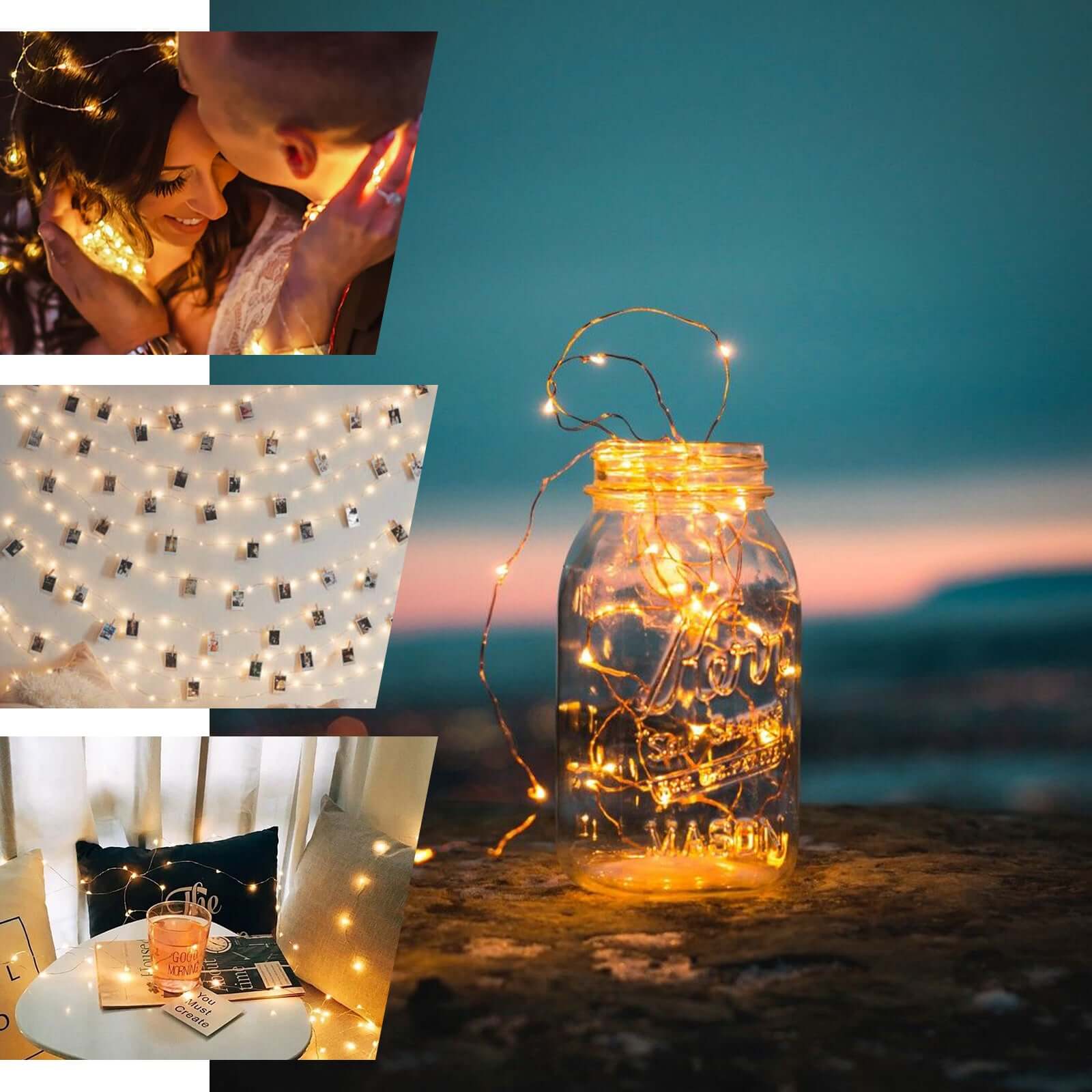 20 LED Micro Fairy String Lights Starry Bright Design Green - Battery Operated Party Accent 90" - Image 5