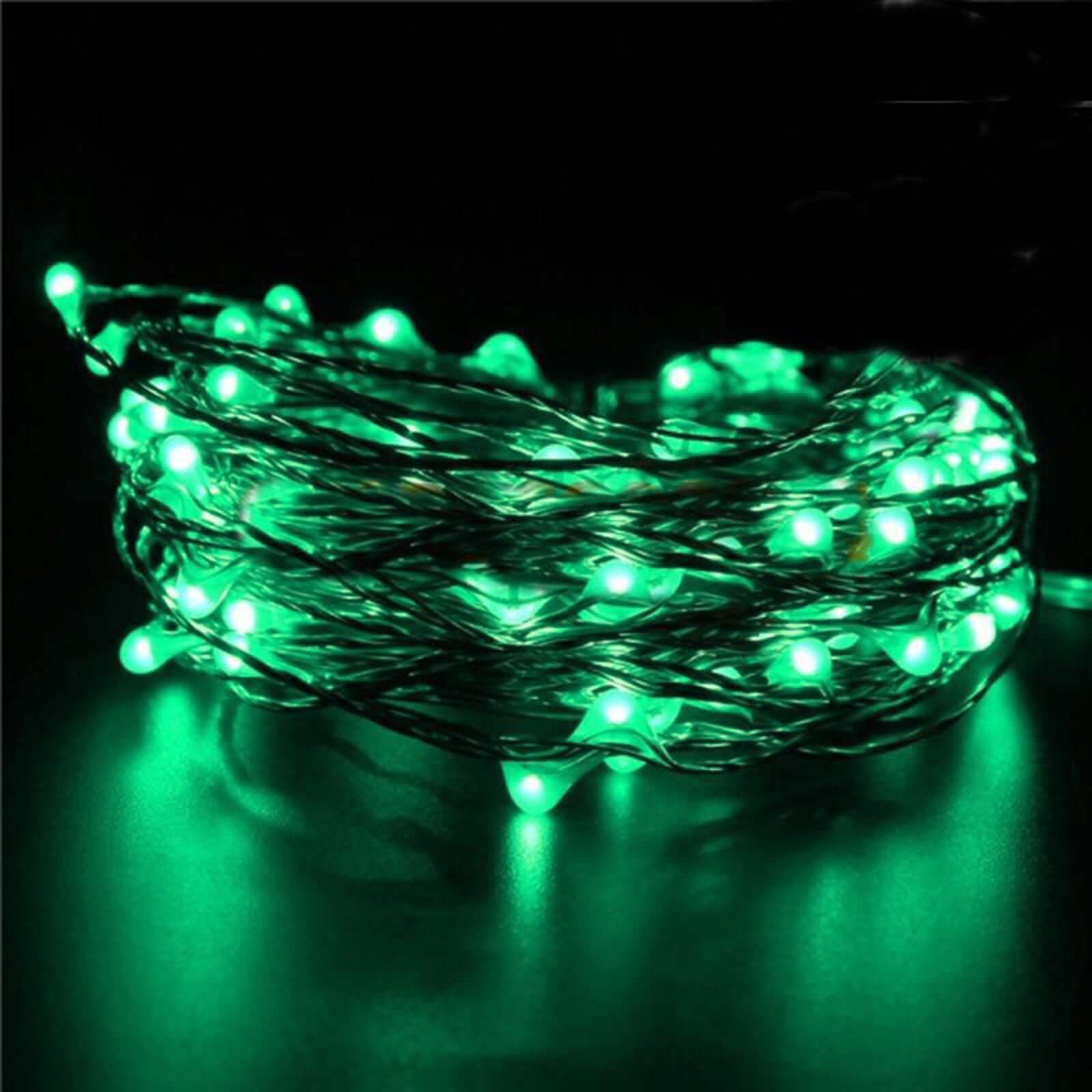 20 LED Micro Fairy String Lights Starry Bright Design Green - Battery Operated Party Accent 90" - Image 7