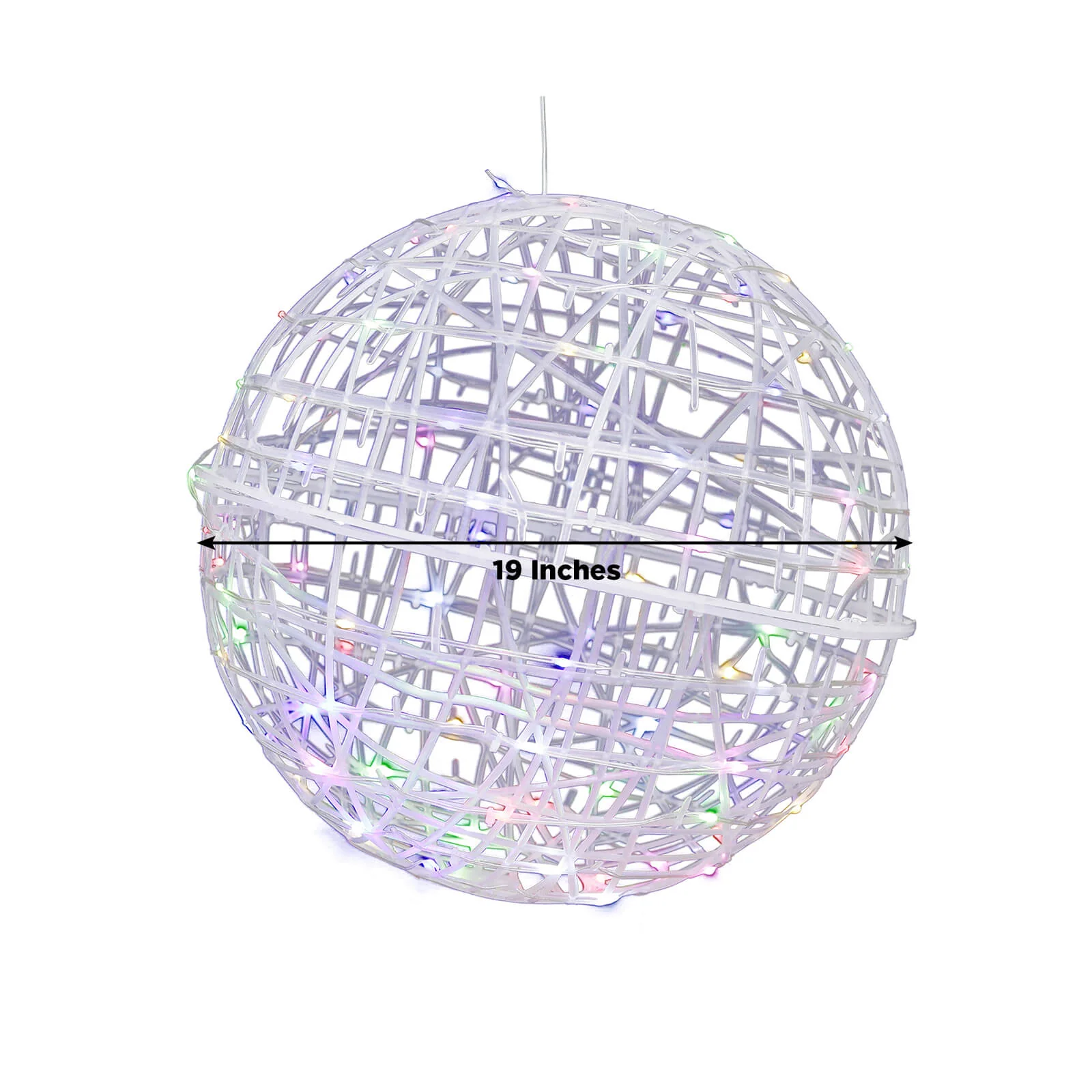 4 Pack LED Lighted Decorative Sphere Balls – 19" White Woven Rattan Orbs, 520 Multicolor LEDs, 8 Lighting Modes, End-to-End Connectable, Plug-In - Image 3