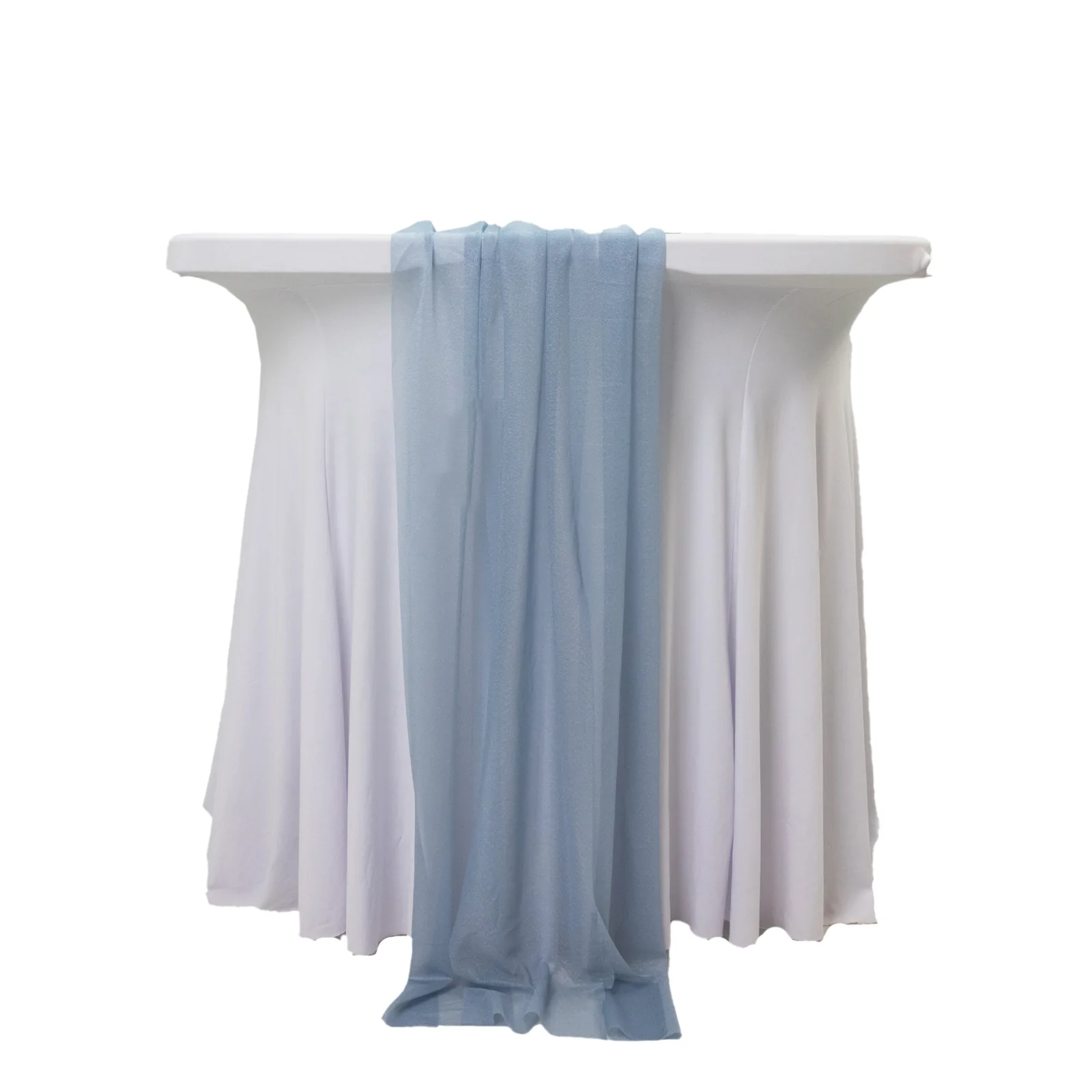 20-Pack 9ft Sheer Table Runners – Dusty Blue Shimmer Sheer Drapes, Wrinkle-Free - Image 6
