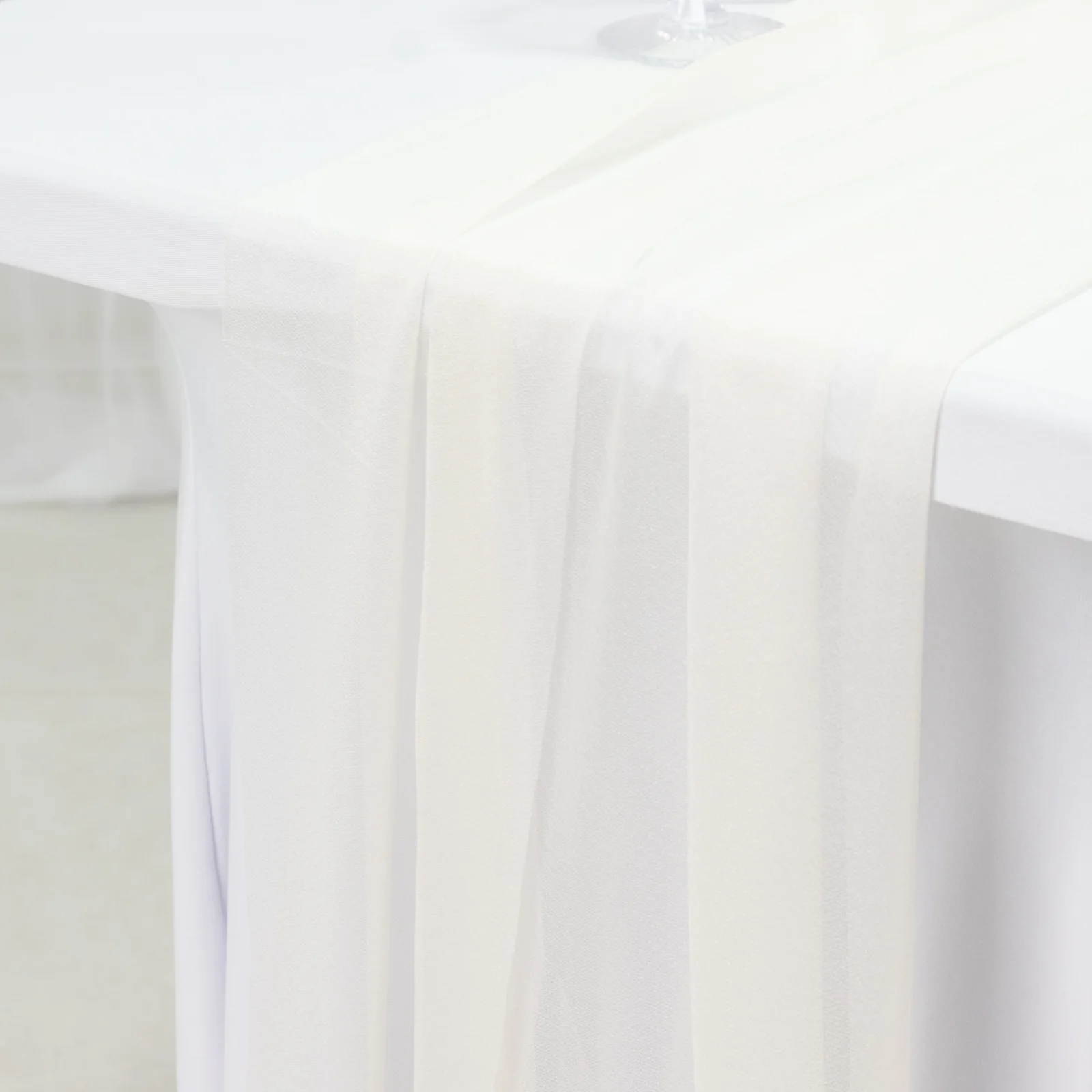 20-Pack 9ft Sheer Table Runners – Ivory Shimmer Sheer Drapes, Wrinkle-Free - Image 6