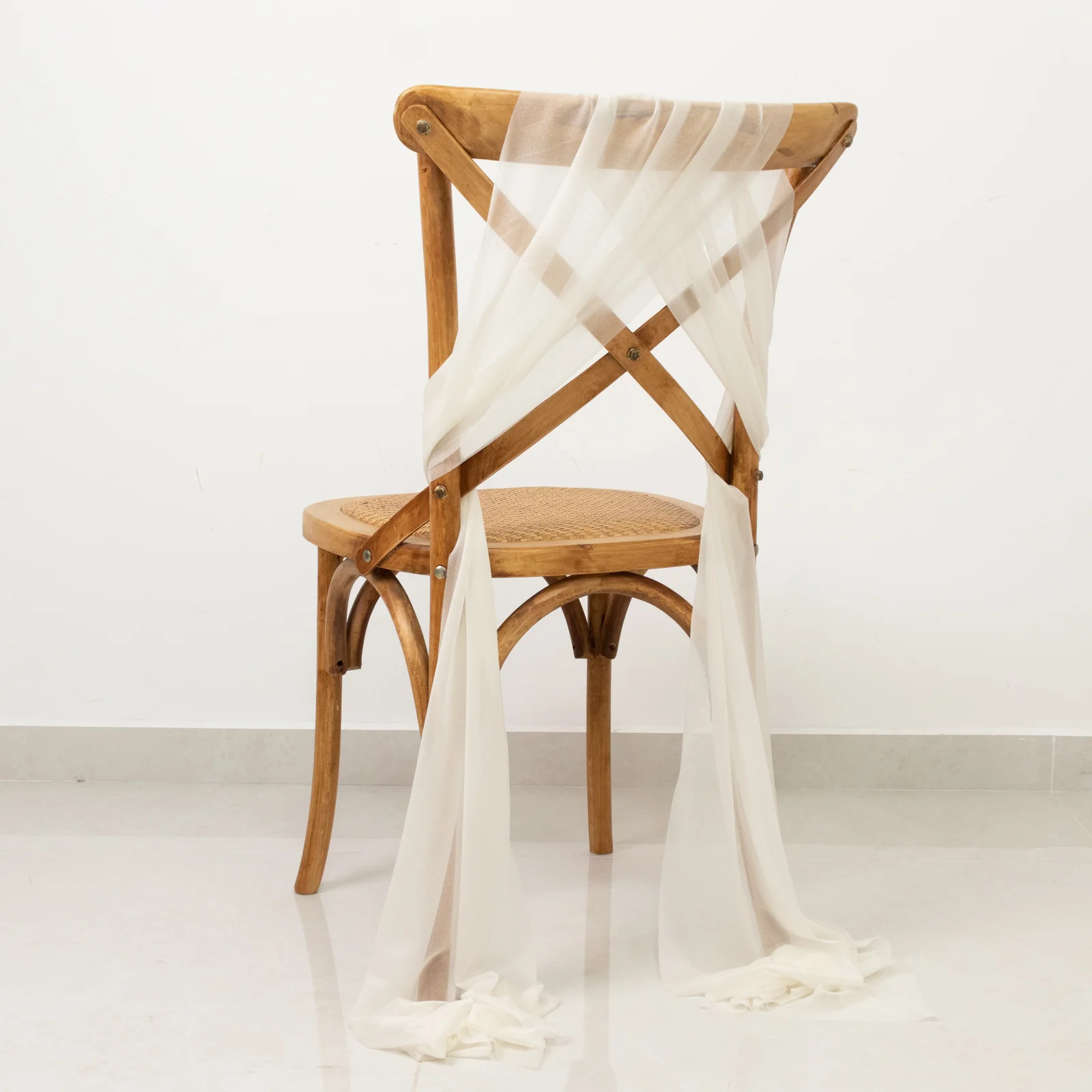 20-Pack Sheer Chair Drape Decor in Ivory – 9ft Shimmer Sash, Wrinkle-Free - Image 6