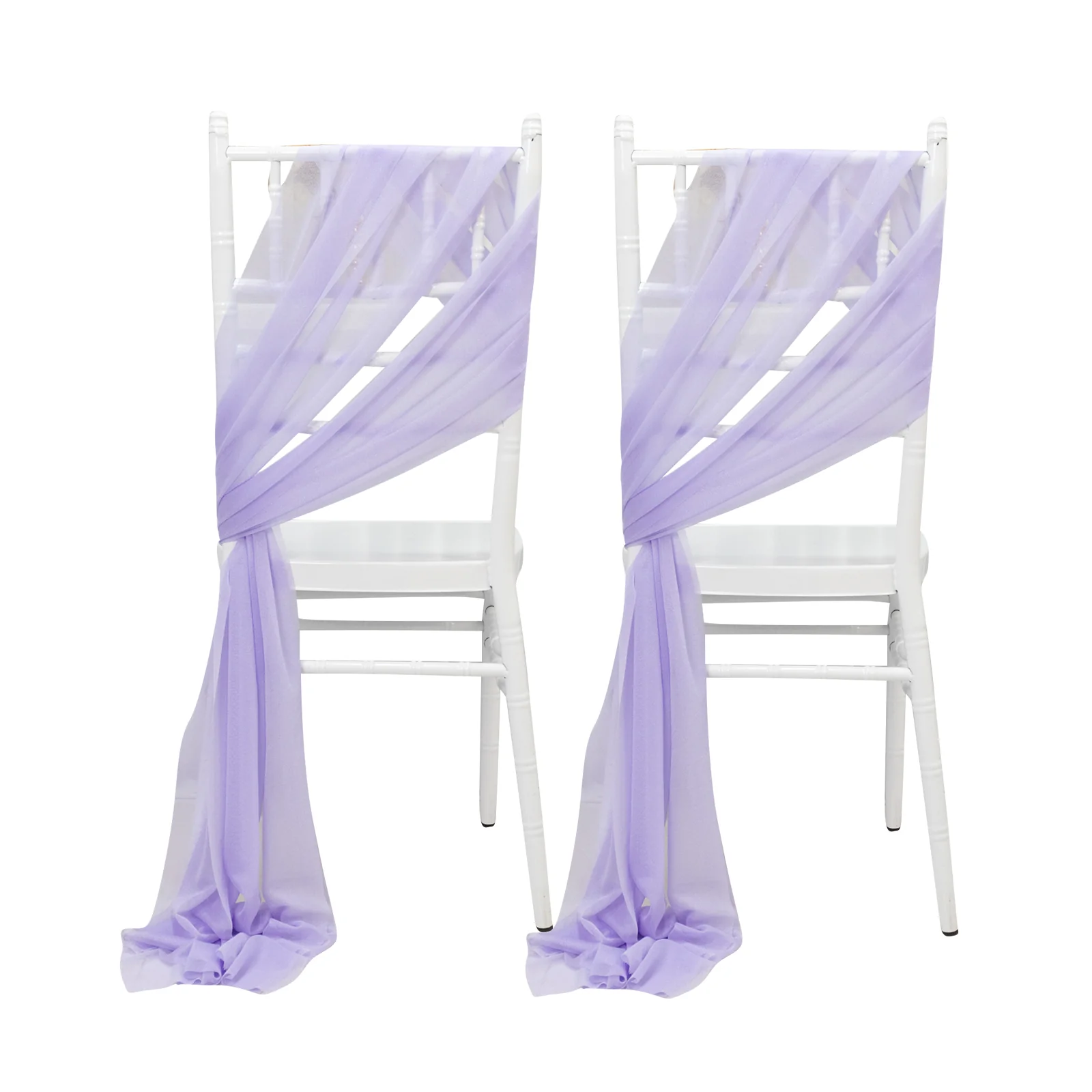 20-Pack Sheer Chair Drape Decor in Lavender Lilac – 9ft Shimmer Sash, Wrinkle-Free - Image 5