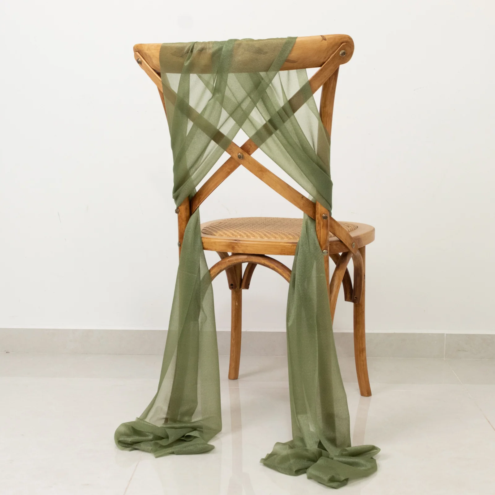 20-Pack Sheer Chair Drape Decor in Dusty Sage Green – 9ft Shimmer Sash, Wrinkle-Free - Image 6