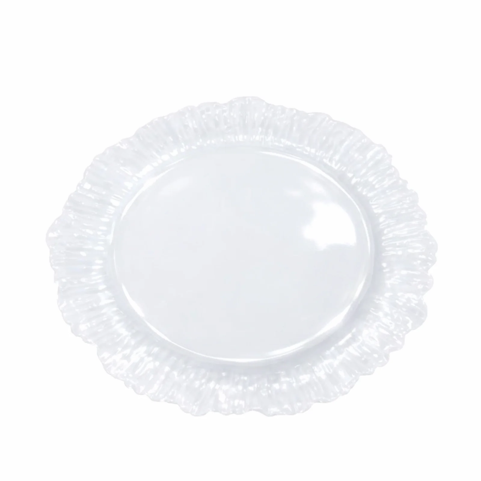 20 Pack 7" Plastic Dessert Plates – Pearl White Reef Design, Appetizer and Salad Party Plates – Elegant Disposable Tableware - Image 2