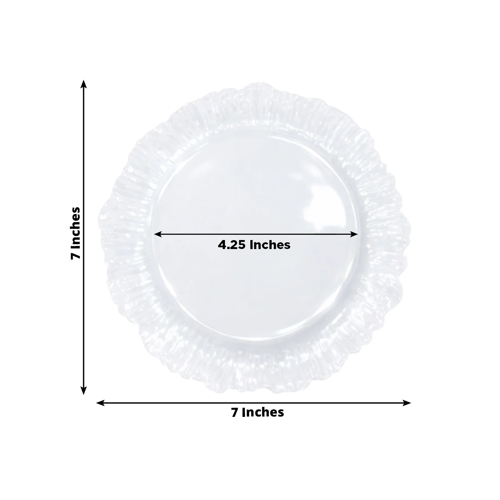20 Pack 7" Plastic Dessert Plates – Pearl White Reef Design, Appetizer and Salad Party Plates – Elegant Disposable Tableware - Image 3