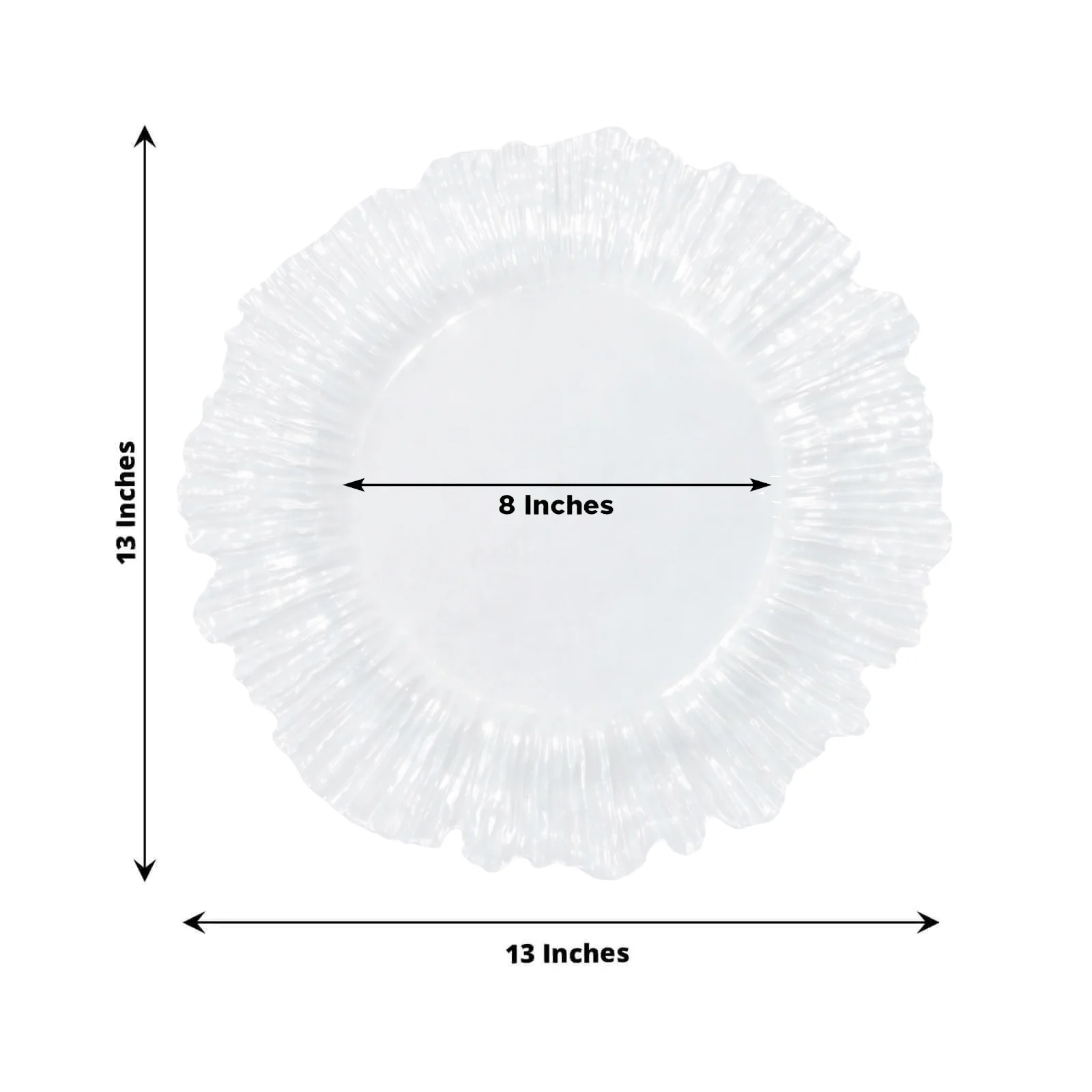 20 Pack 10" Plastic Dinner Plates – Pearl White Reef Design, Elegant Disposable Party Tableware - Image 3