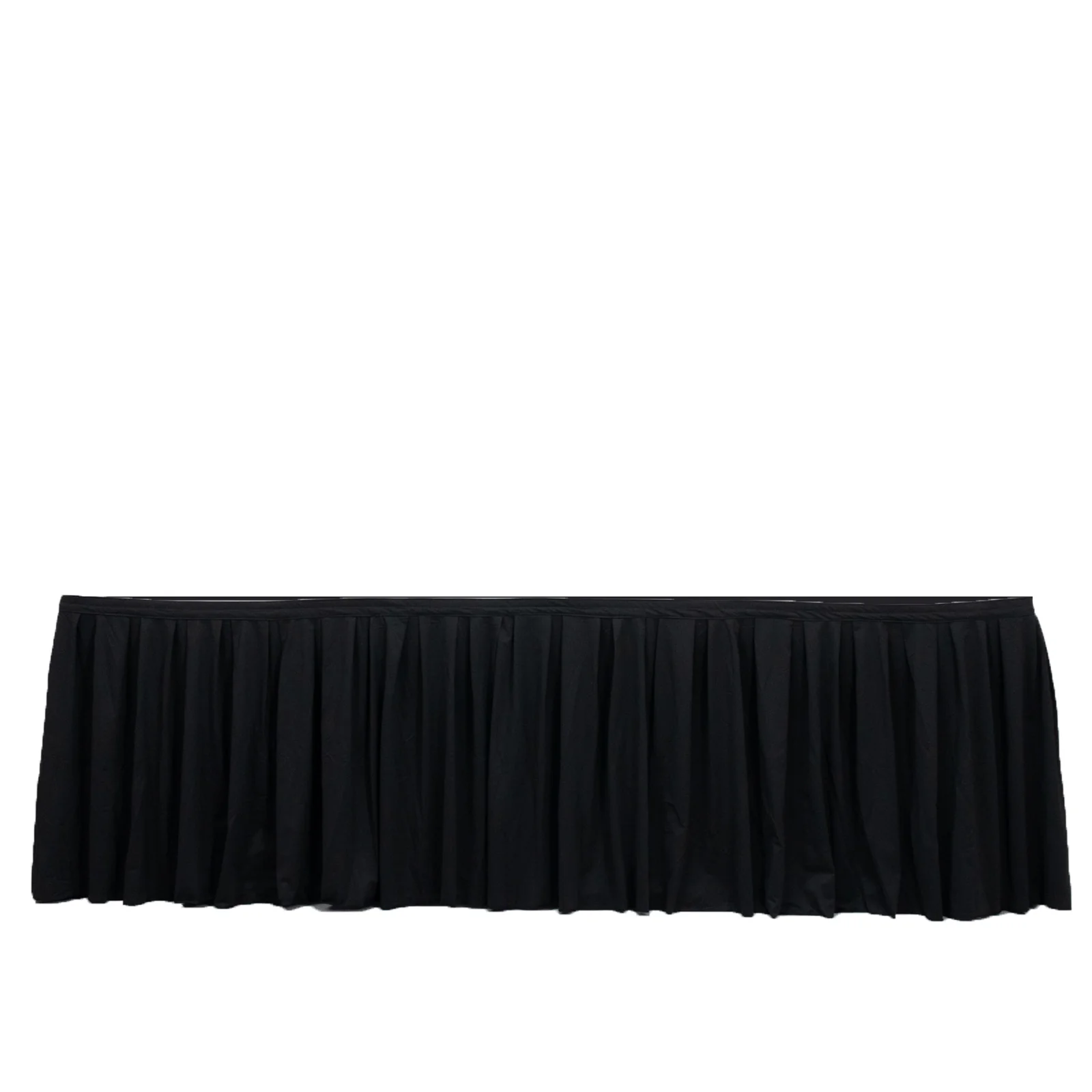 21ft Scuba Table Skirt Black - Shirred Pleat Wrinkle Free & Stain Resistant Event Skirting - Image 2