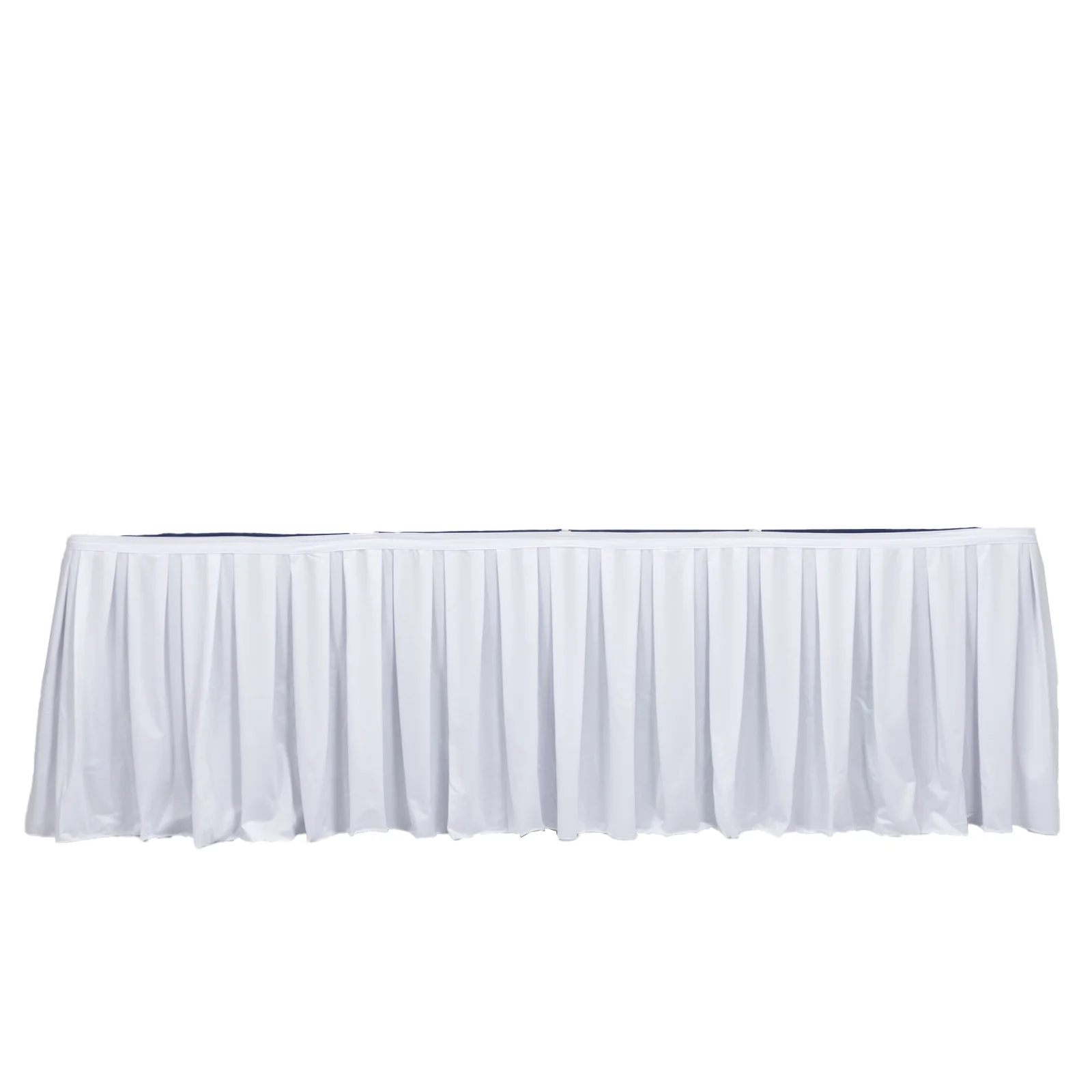 21ft Scuba Table Skirt White - Shirred Pleat Wrinkle Free & Stain Resistant Event Skirting - Image 2