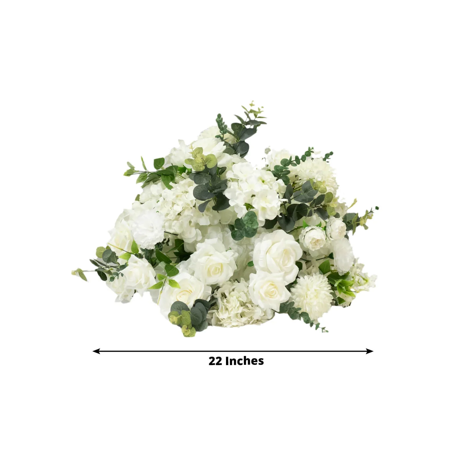 22-Inch White Silk Flower Grand Centerpiece – Pre-Arranged Artificial Rose, Hydrangea & Chrysanthemum Ball for Wedding & Event Décor - Image 2
