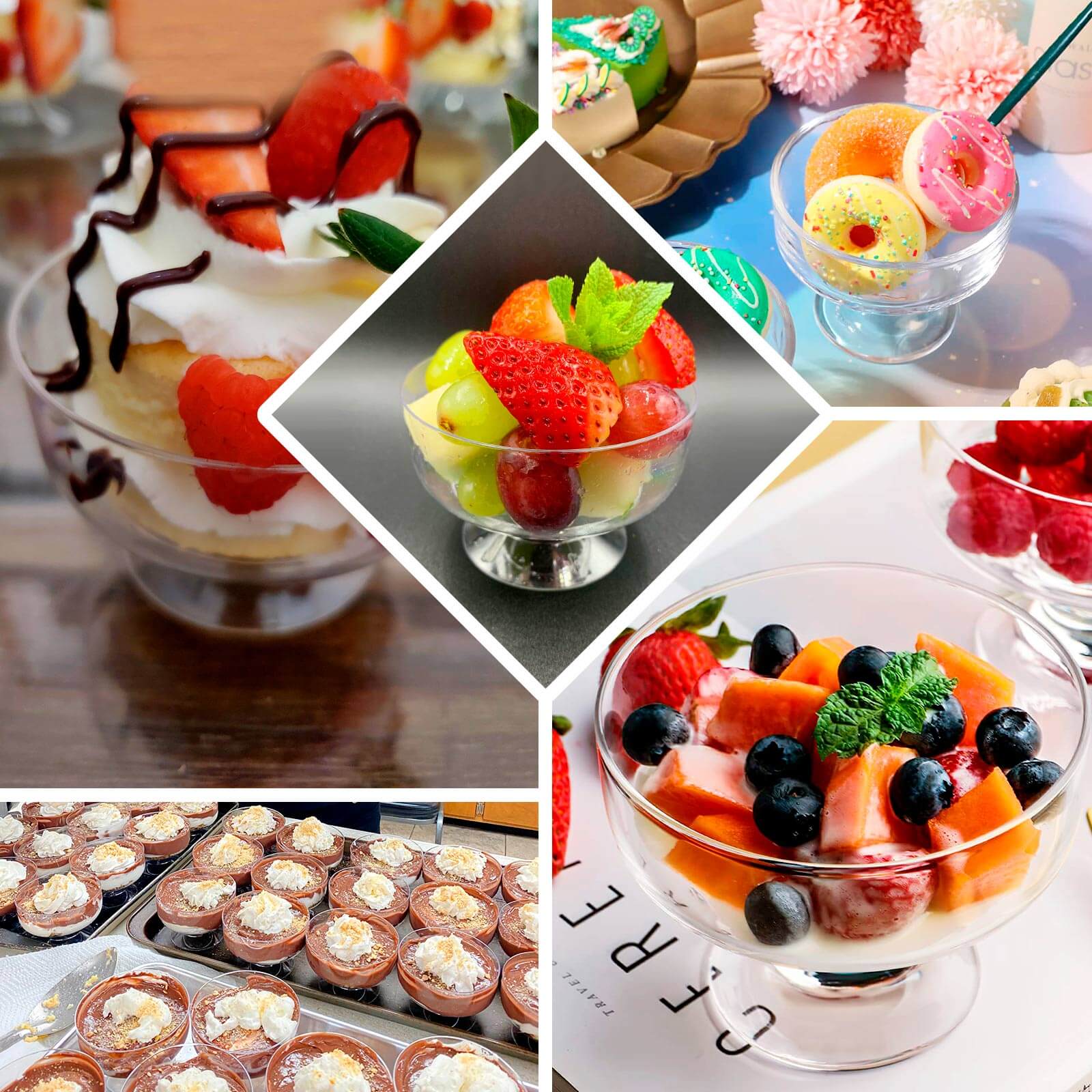 24-Pack Plastic Footed Dessert Cups Clear with Spoons - Perfect for Parfaits 6oz - Image 5