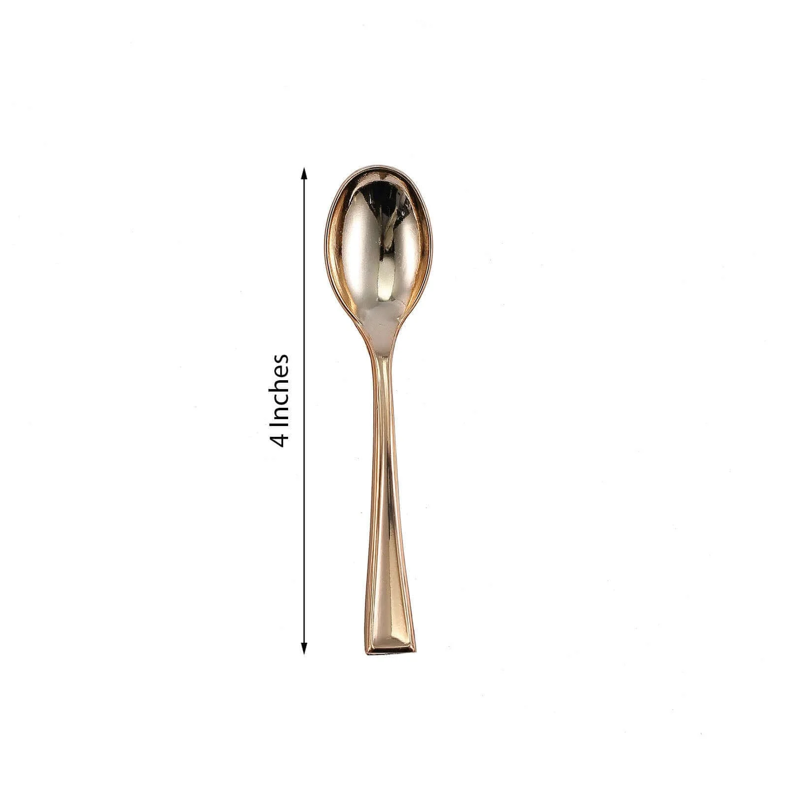 24-Pack Plastic Mini Dessert Spoons Gold - Heavy Duty Disposable Silverware 4" - Image 3