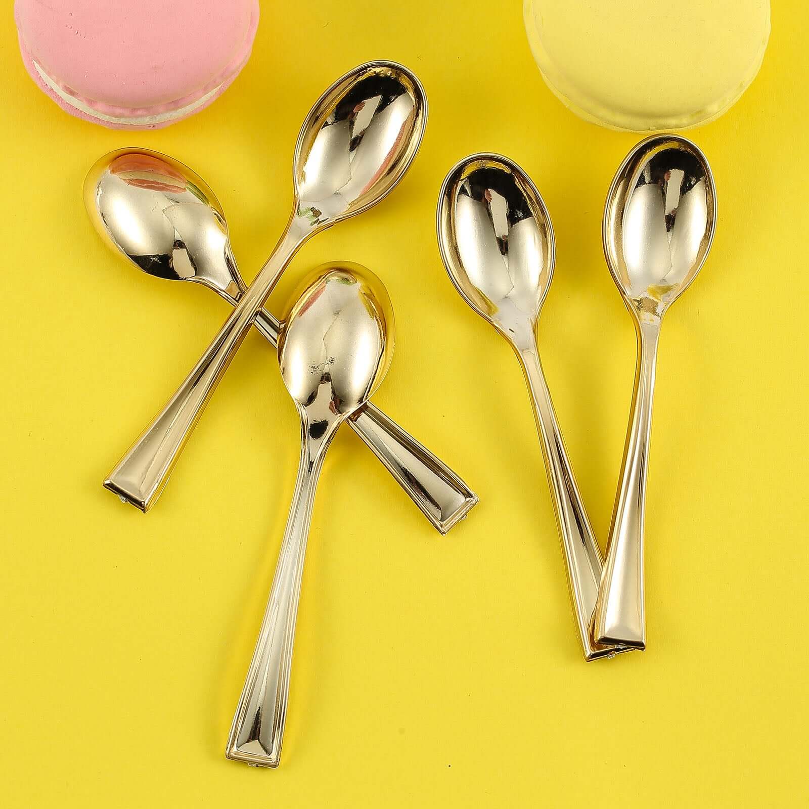 24-Pack Plastic Mini Dessert Spoons Gold - Heavy Duty Disposable Silverware 4" - Image 7