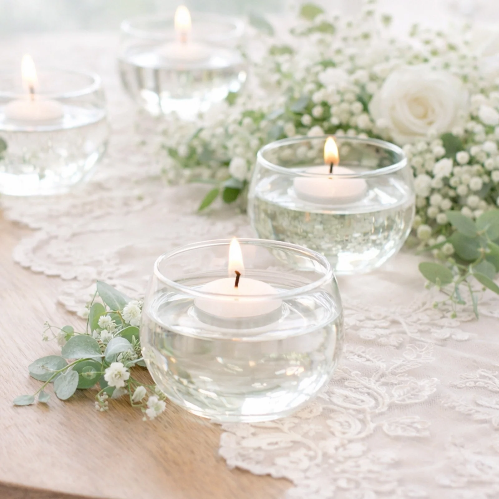 24 Pack White Floating Candles 3" – Unscented 8–10 Hour Burn, Dripless & Smokeless Disc Candles - Image 6