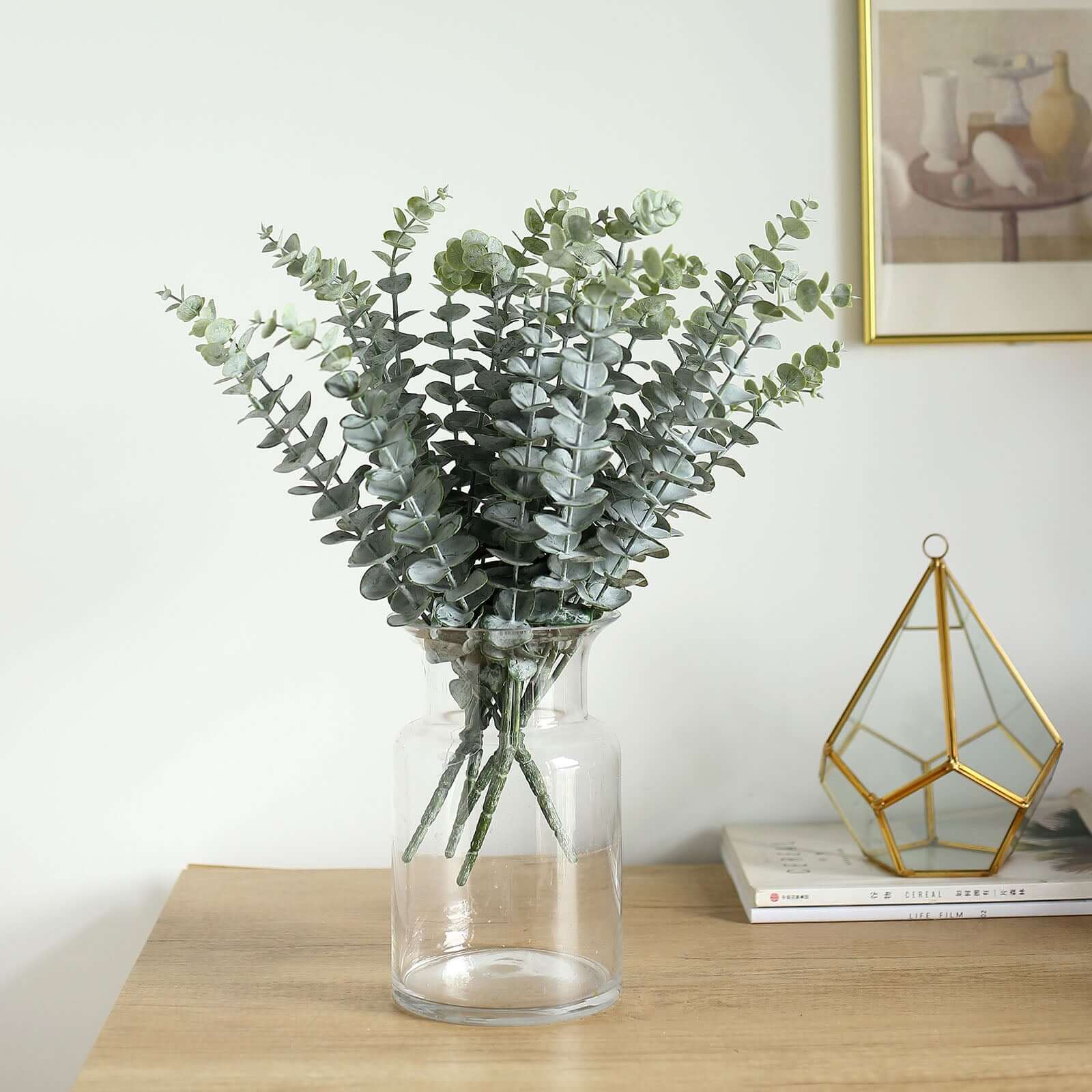 30 Stems 17" Frosted Green Artificial Eucalyptus Sprays, Faux Plants - Image 6