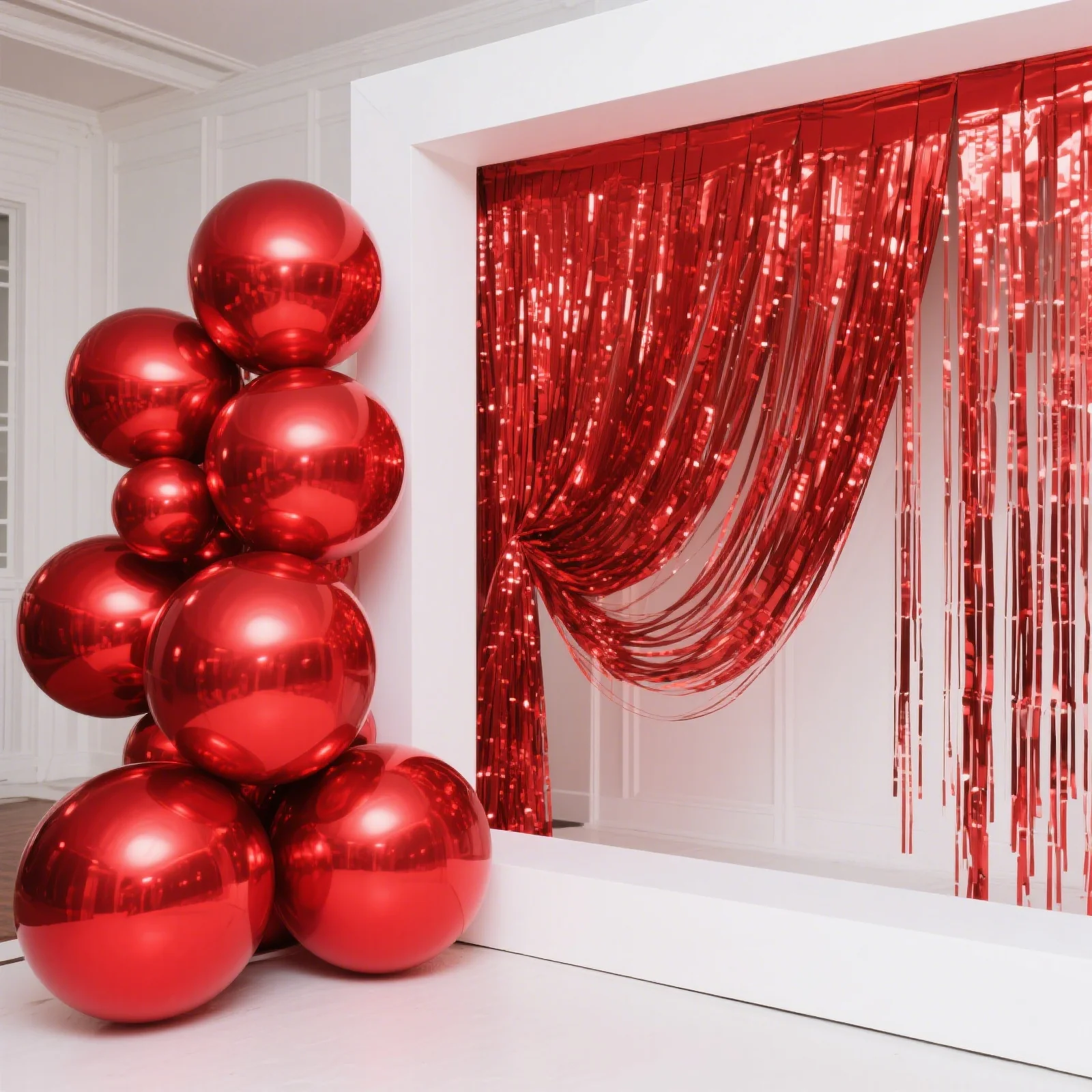 4-Pack 32" Metallic Red Sphere Balloons, Orbz Mylar Balloons Helium or Air-Filled Party Supplies - Image 6