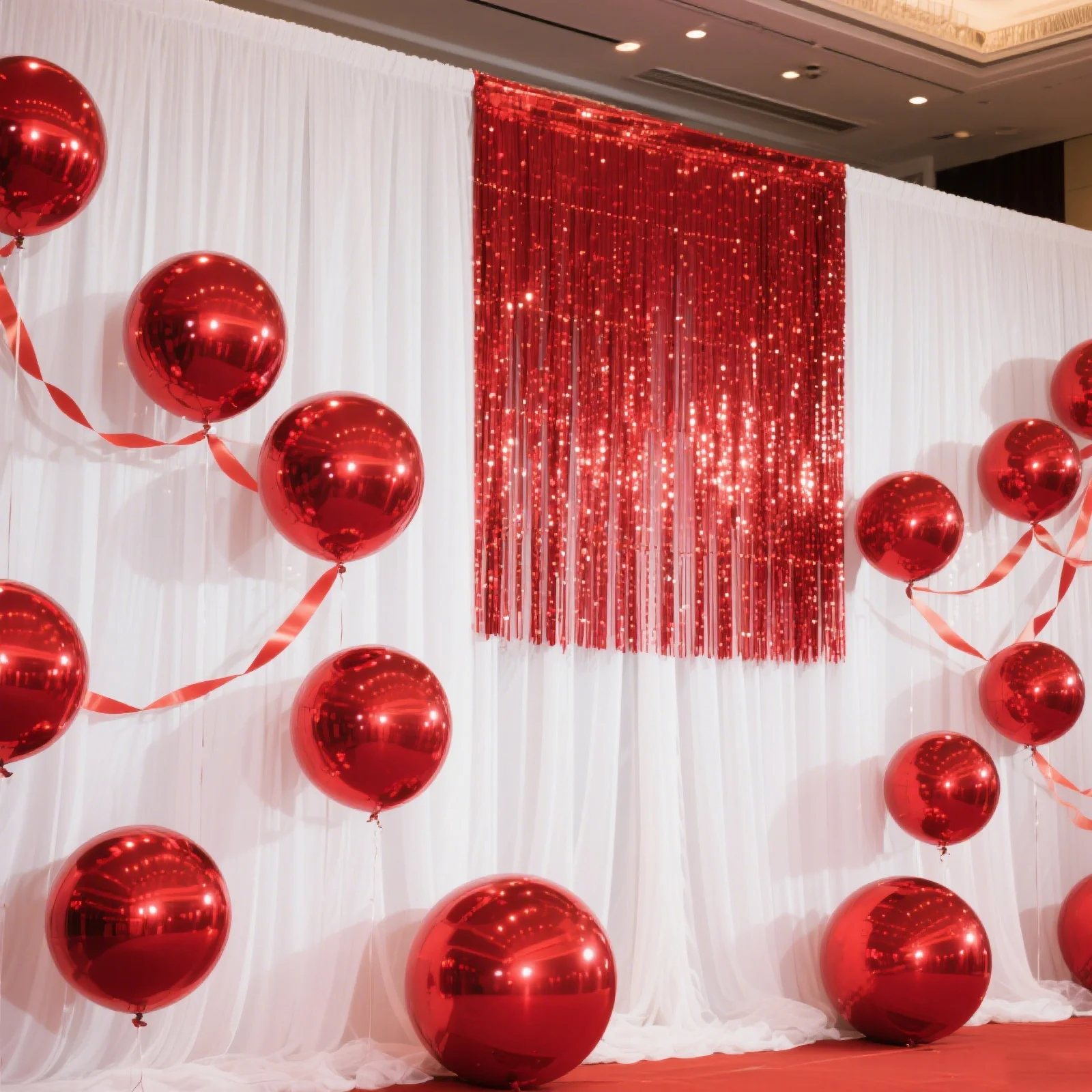 4-Pack 32" Metallic Red Sphere Balloons, Orbz Mylar Balloons Helium or Air-Filled Party Supplies - Image 8