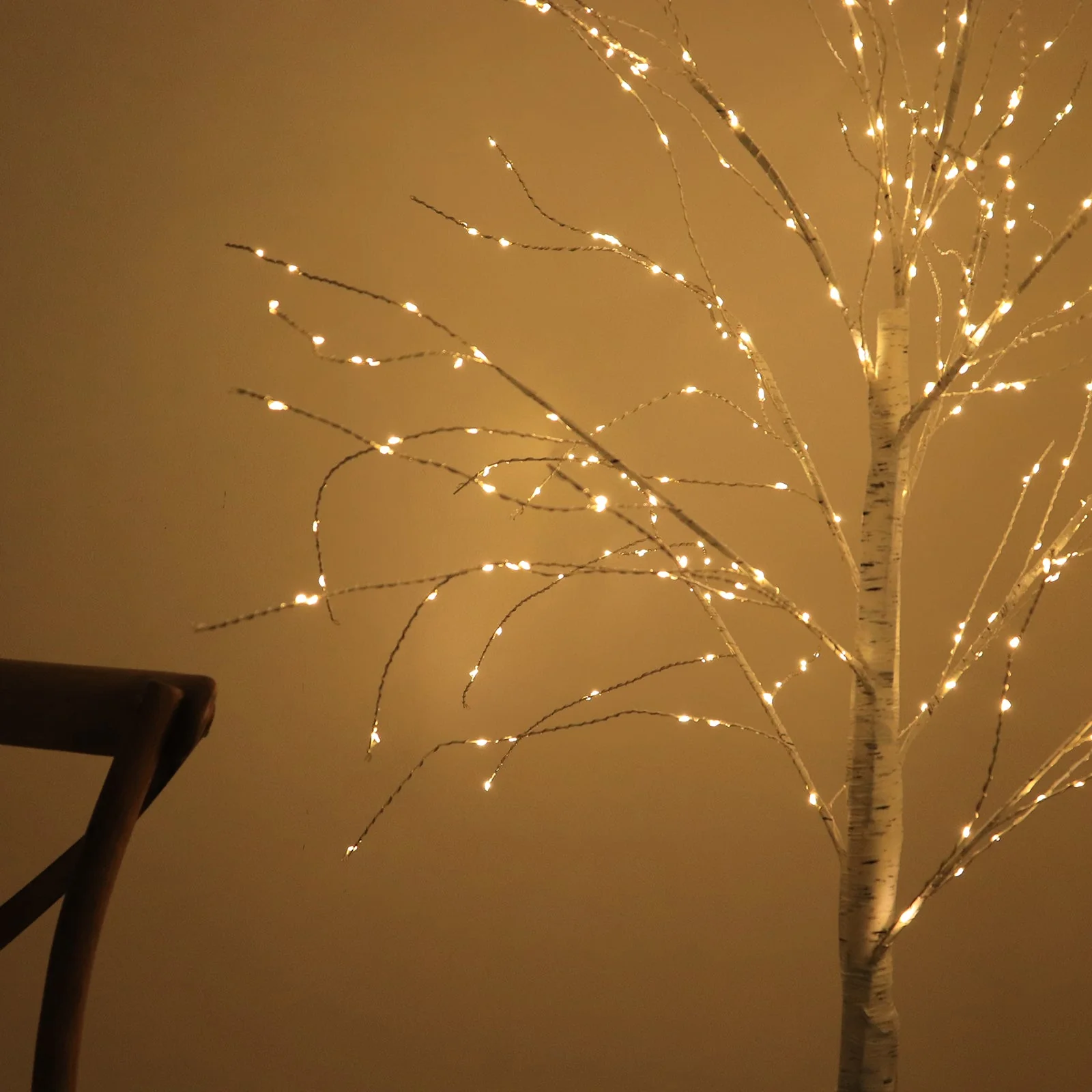 350 LED Lighted Birch Tree Design Warm White - Plug-in Remote Timer Lights with Detachable Base 6ft - Image 6