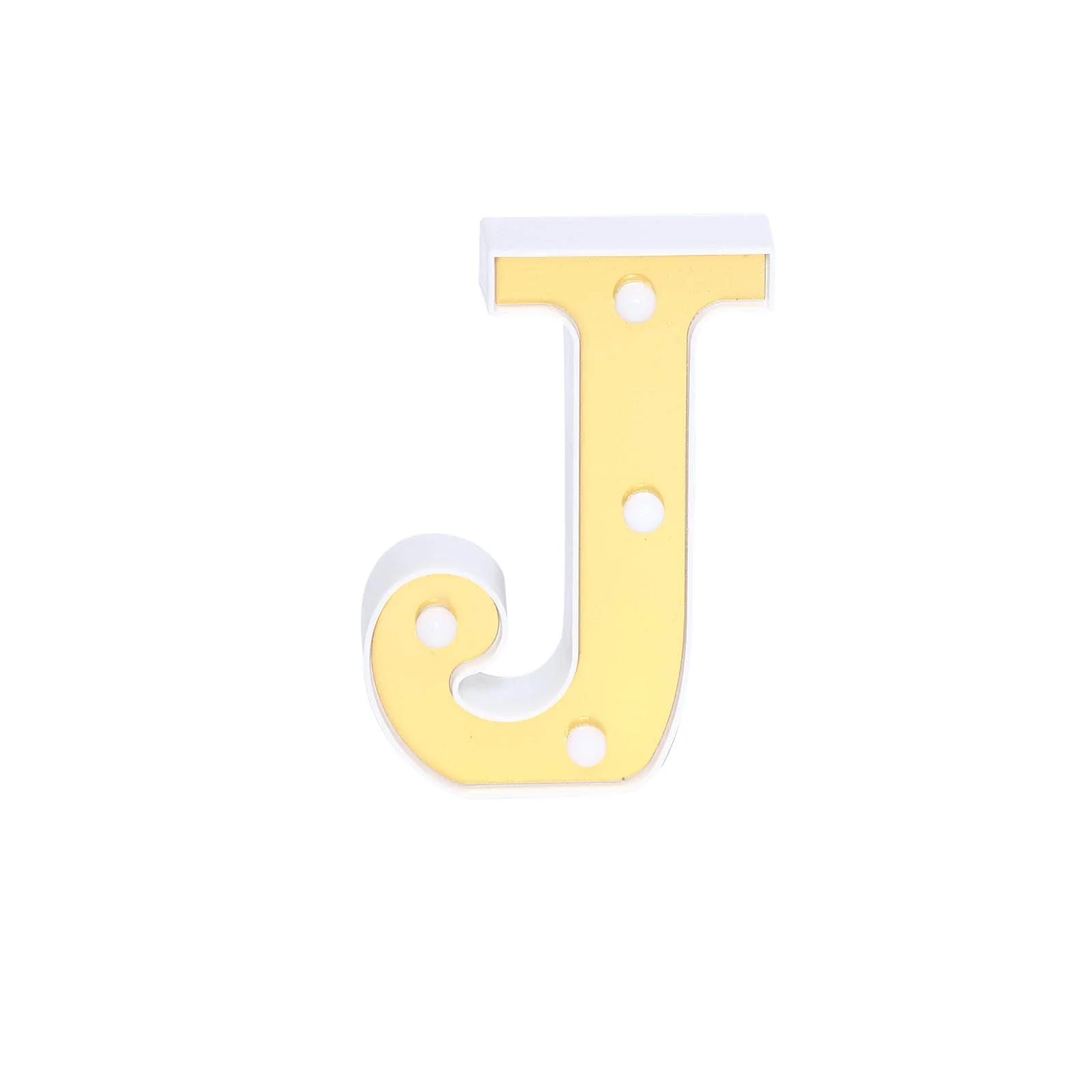 3D Marquee Letter "J" Warm White 4 LED Lights Gold - Chic Light-Up Decor for Events 6" - Image 8