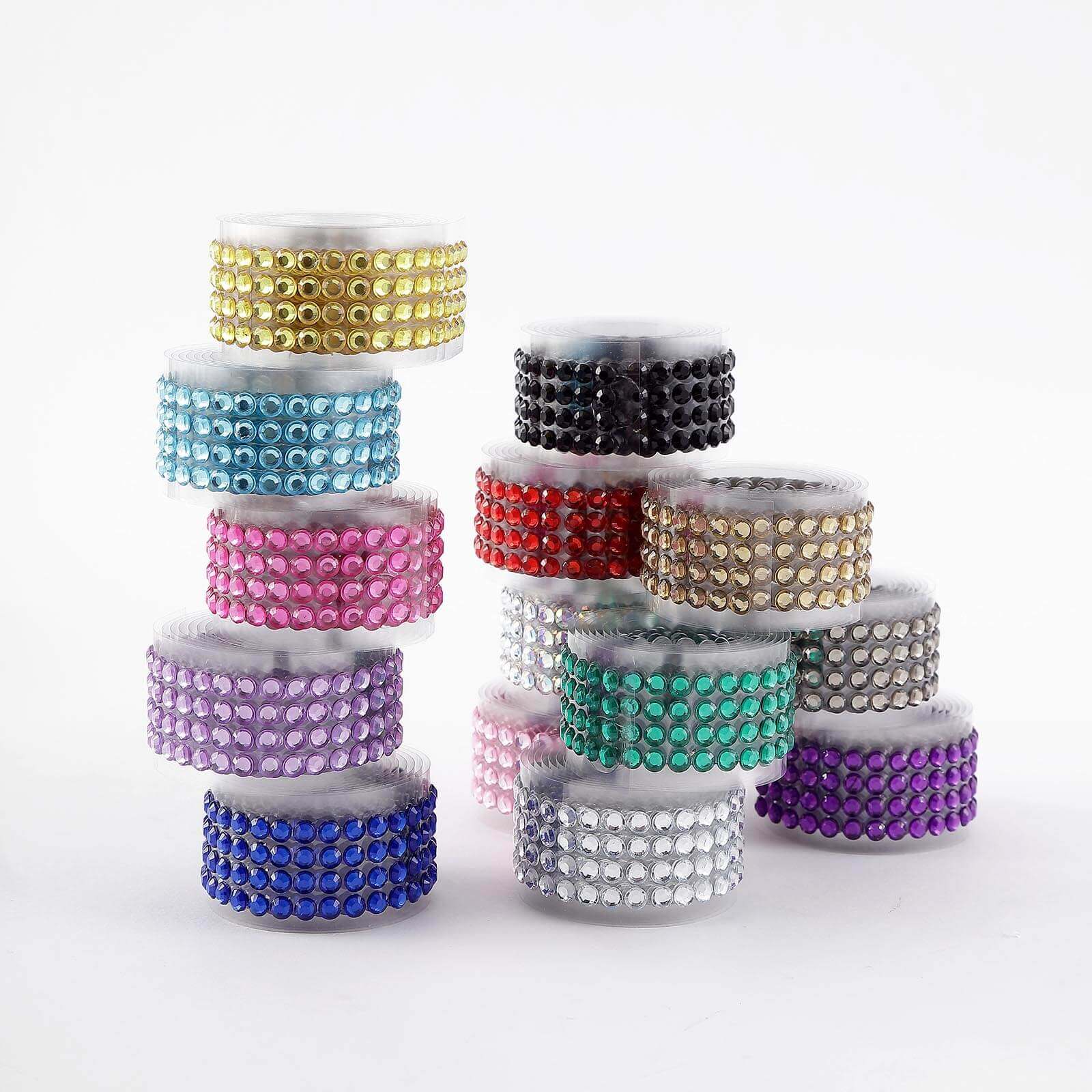 3ft Silver Stick-On Rhinestone Tape, DIY Self Adhesive Diamond Gemstone Stickers - Image 11
