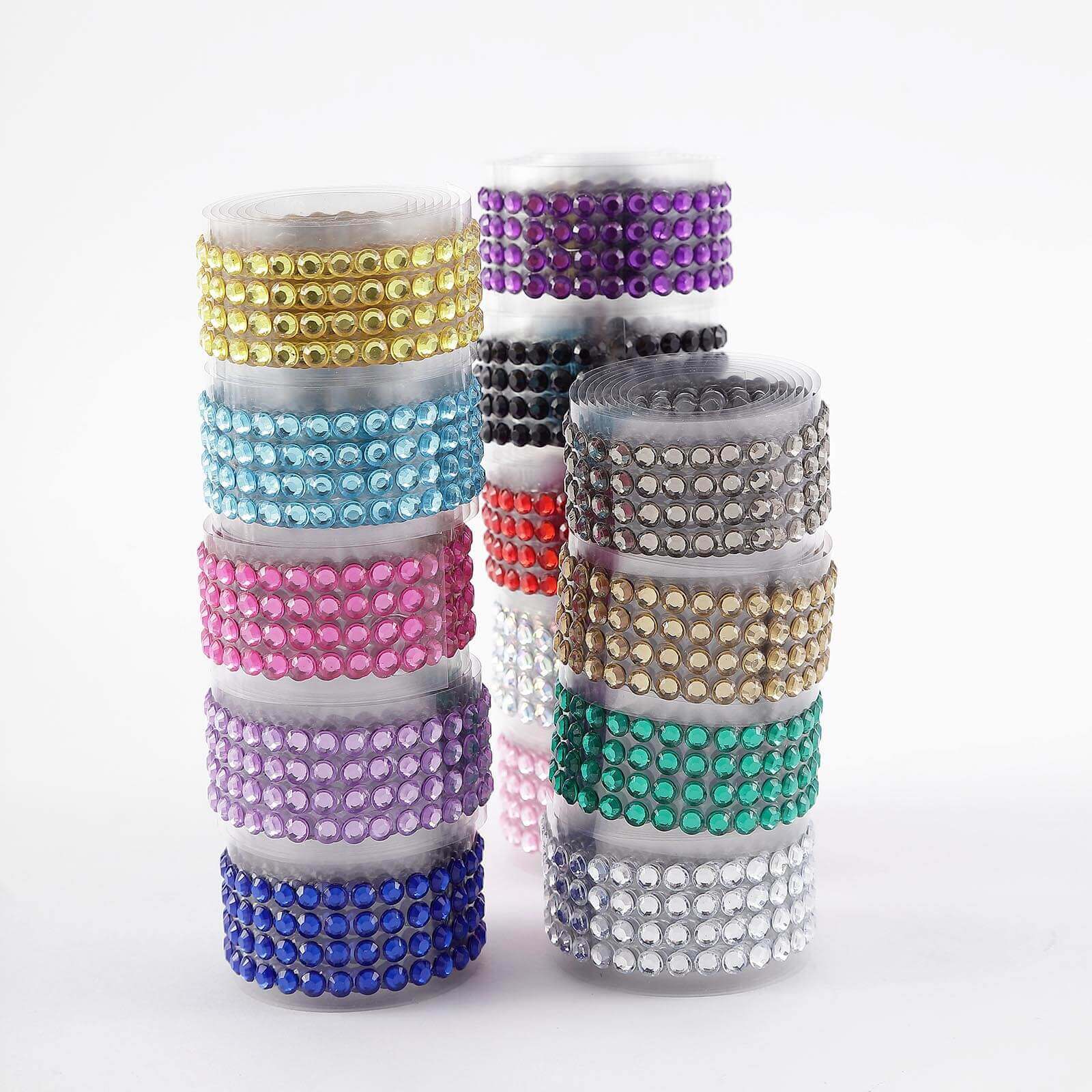 3ft Silver Stick-On Rhinestone Tape, DIY Self Adhesive Diamond Gemstone Stickers - Image 12
