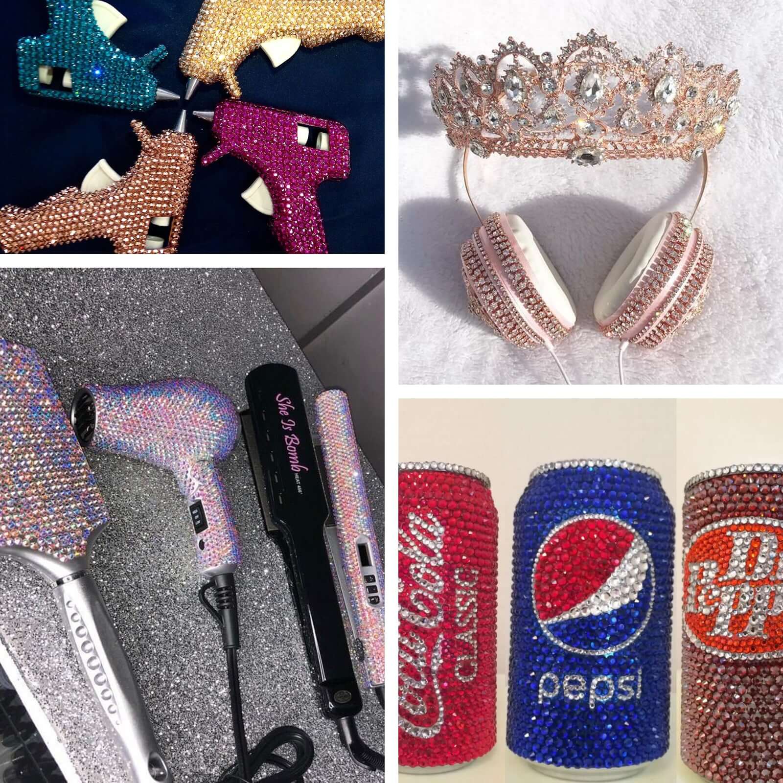 3ft Silver Stick-On Rhinestone Tape, DIY Self Adhesive Diamond Gemstone Stickers - Image 6