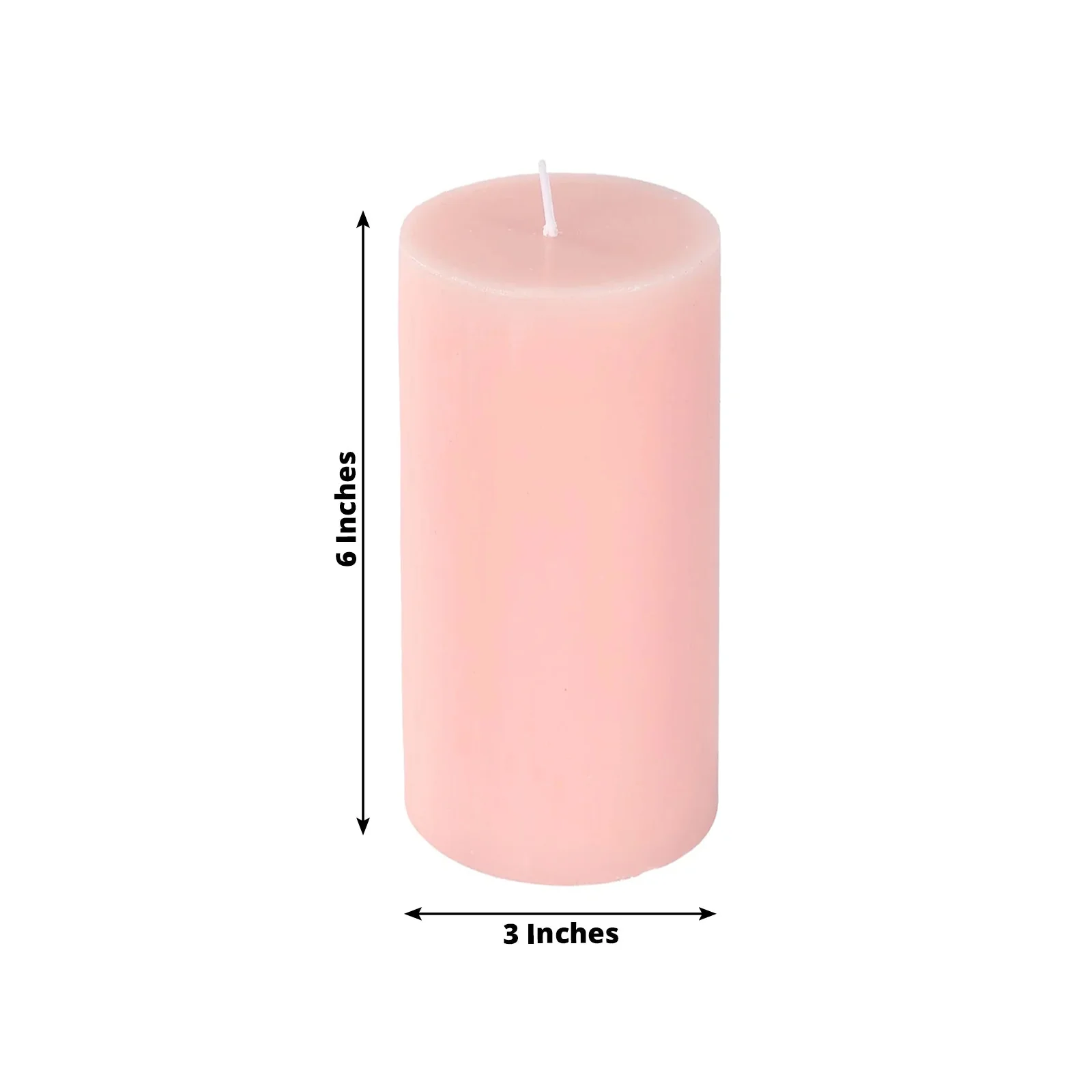 12-Pack 3"x6" Unscented Dripless Pillar Candles – Blush Long-Burning Paraffin Wax with Cotton Wicks - Image 3