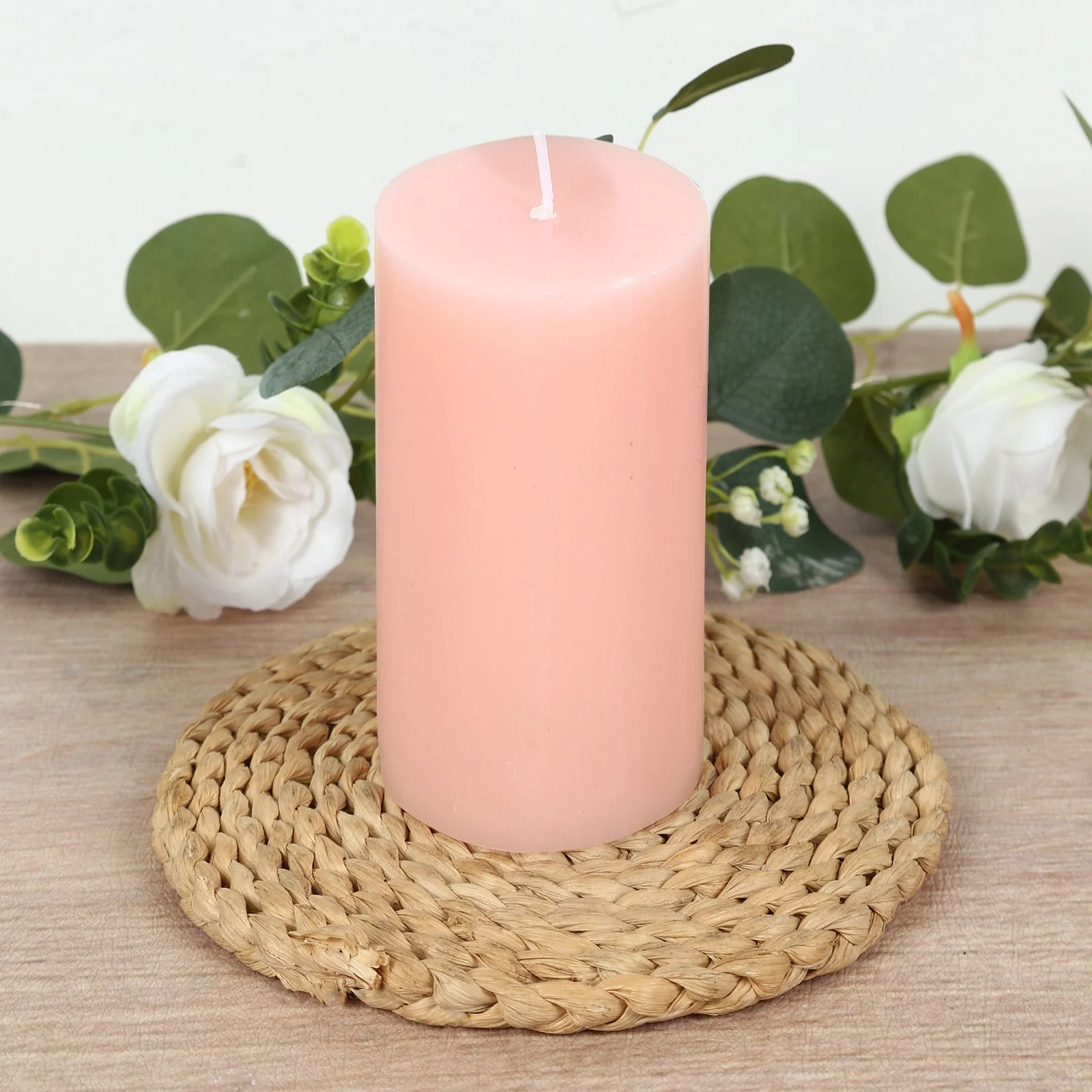 12-Pack 3"x6" Unscented Dripless Pillar Candles – Blush Long-Burning Paraffin Wax with Cotton Wicks - Image 8