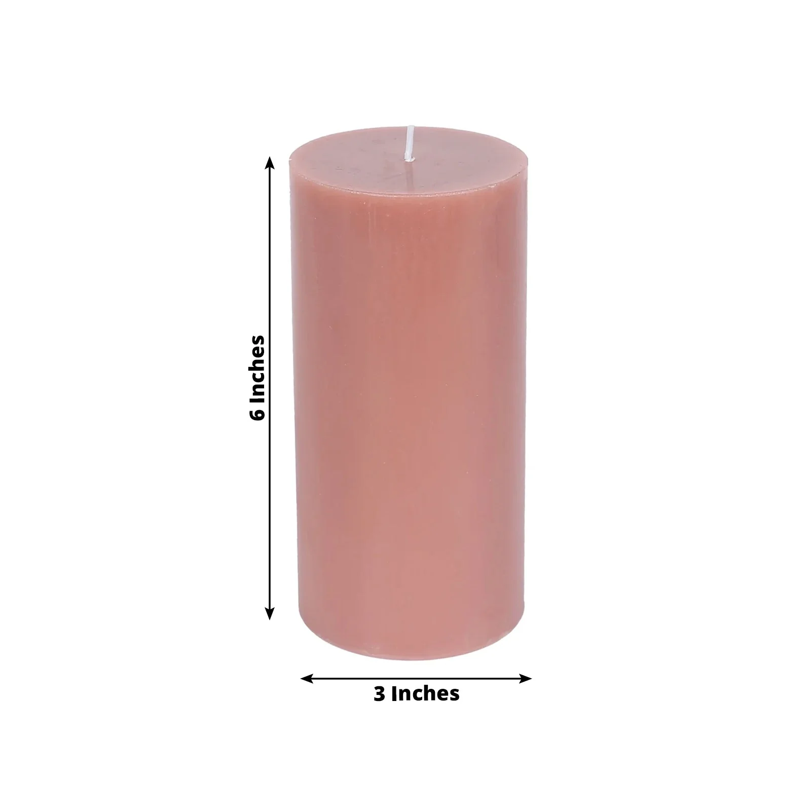 12-Pack 3"x6" Unscented Dripless Pillar Candles – Dusty Rose Long-Burning Paraffin Wax with Cotton Wicks - Image 3