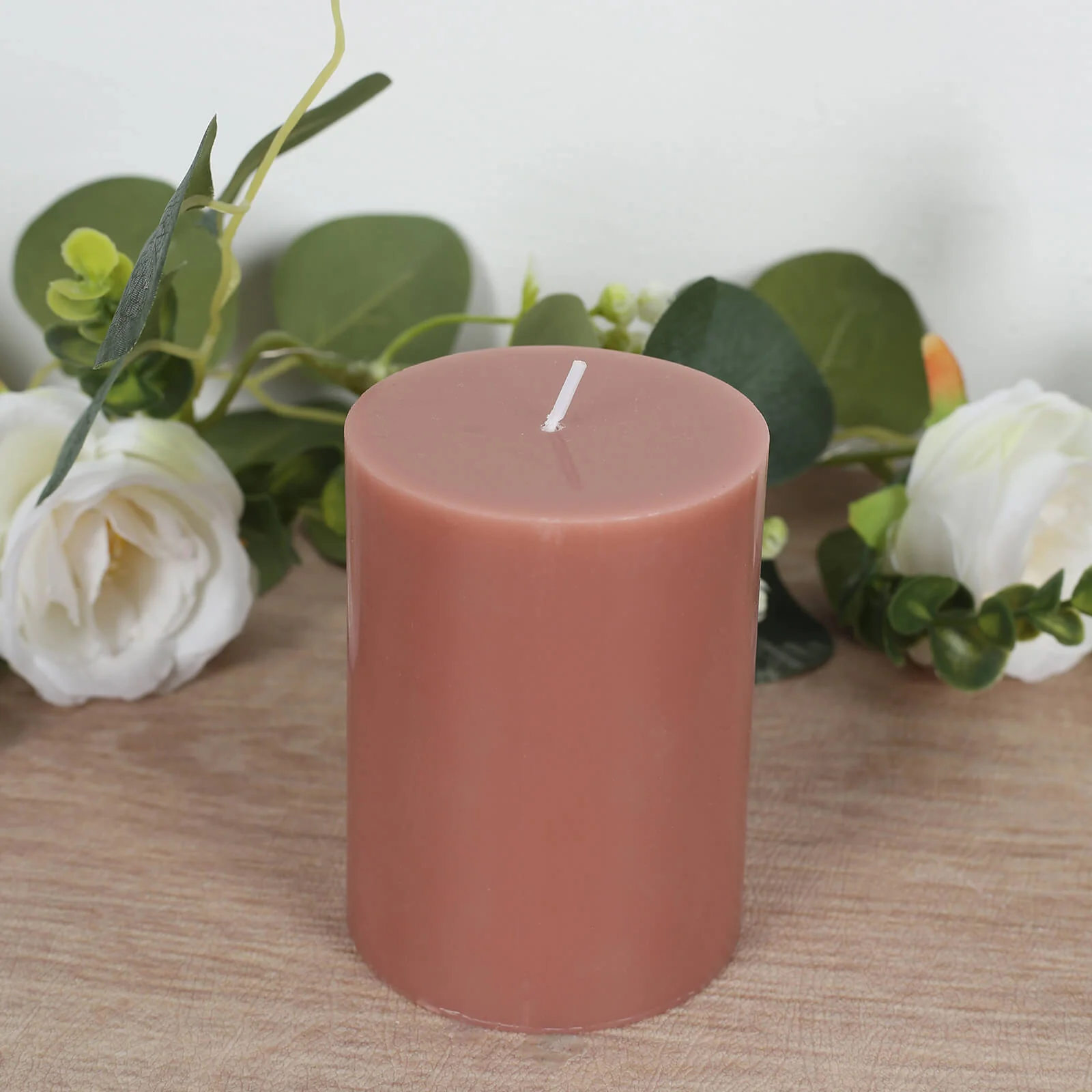 12-Pack 3"x6" Unscented Dripless Pillar Candles – Dusty Rose Long-Burning Paraffin Wax with Cotton Wicks - Image 8