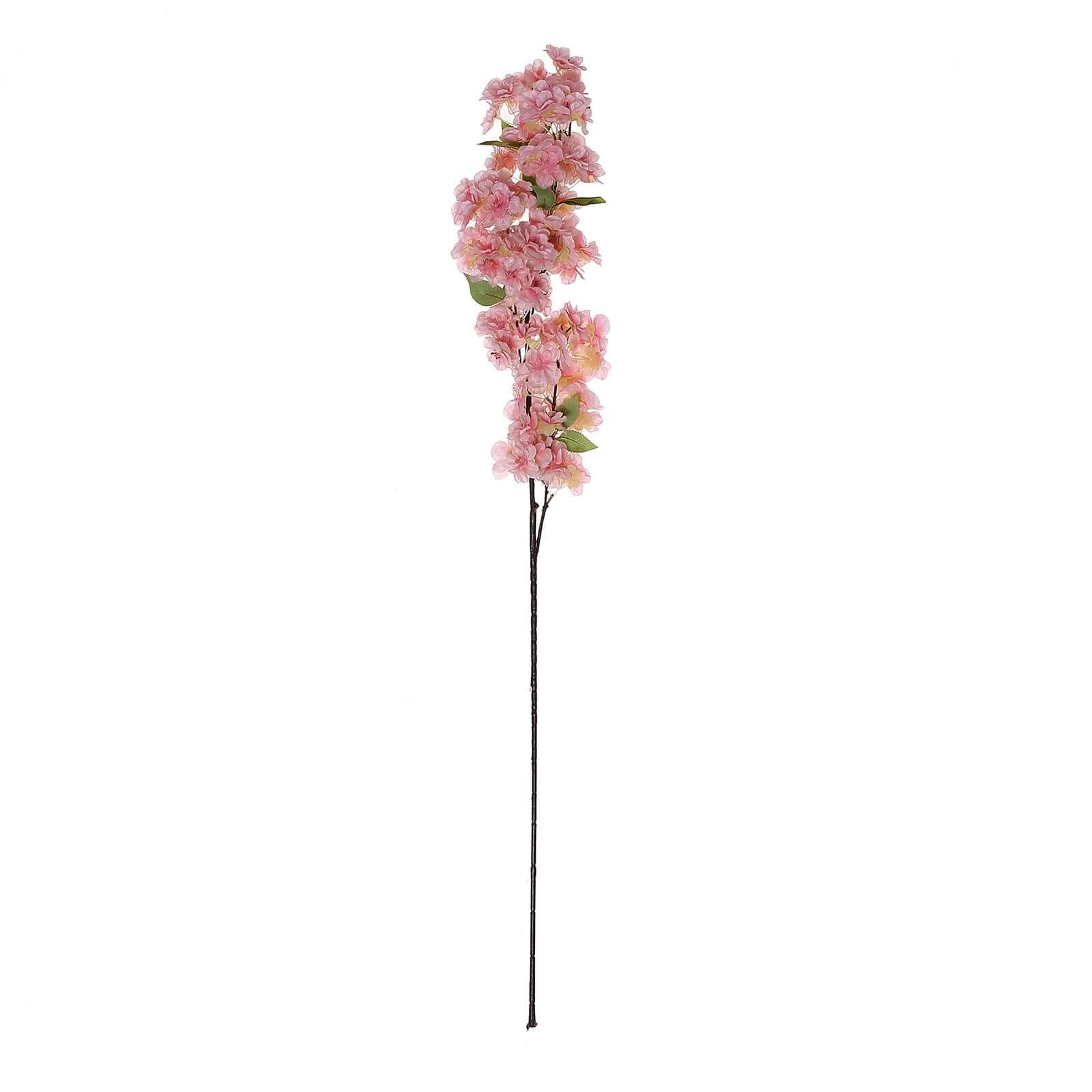 4 Stems Artificial Silk Cherry Blossom Flower Branches Pink – 40" Tall - Image 7