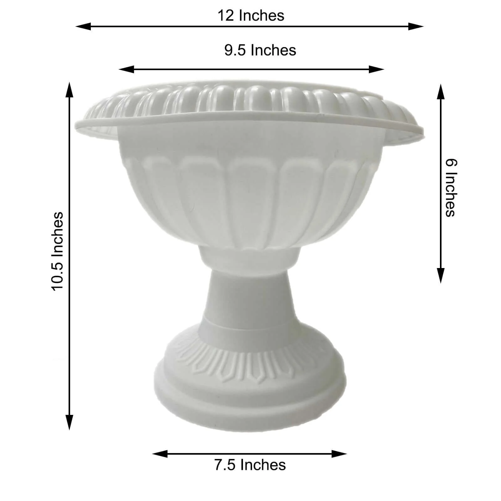 4 Pack 11" Off White Crafted All Weather Roman Inspired Pedestal Column Flower Plant Stand Pot - PVC - Image 3