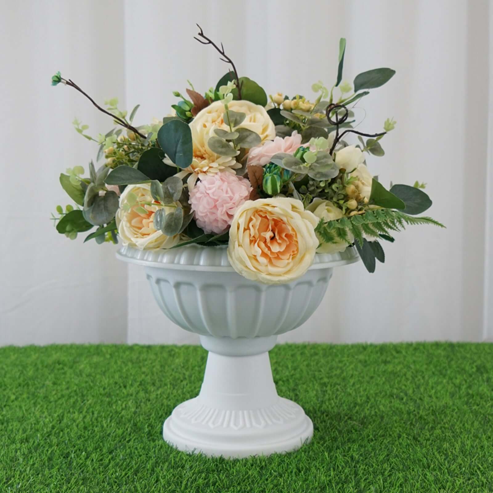 4 Pack 11" Off White Crafted All Weather Roman Inspired Pedestal Column Flower Plant Stand Pot - PVC - Image 6