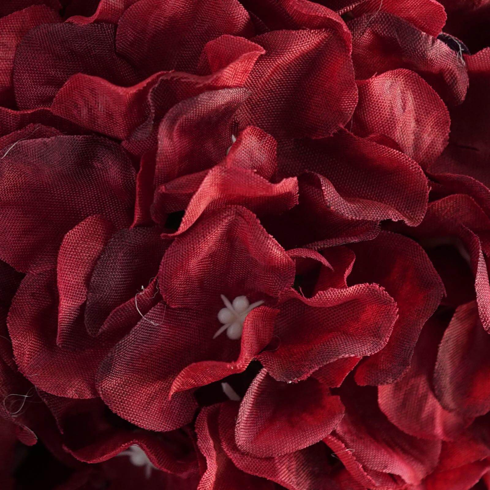 4 Pack 7" Burgundy Artificial Silk Hydrangea Kissing Flower Balls - Image 2