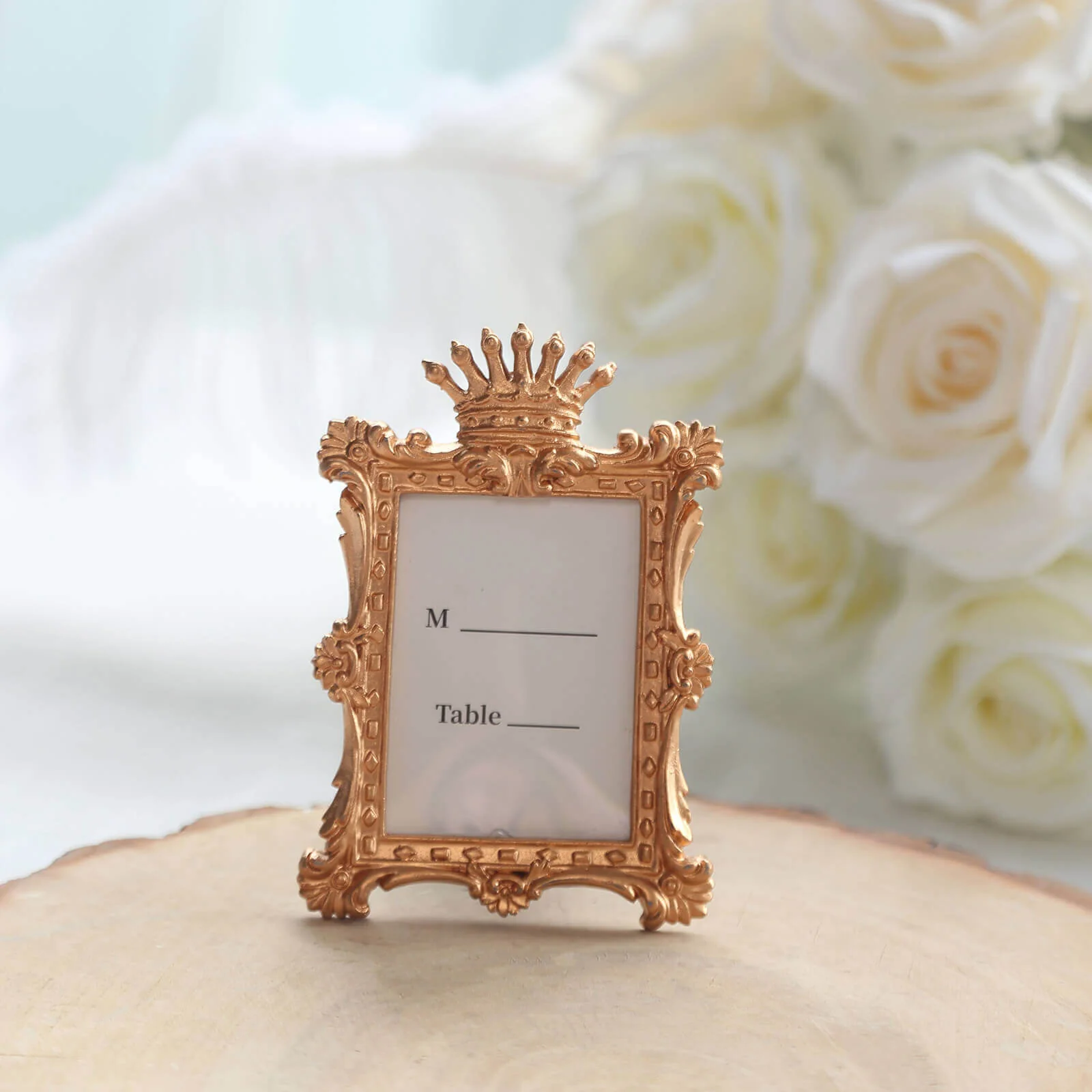 4-Pack Picture Frames Gold Resin Vintage Crown Design Rectangle - Mini Photo Frame Wedding Place Card Holders & Party Favors 4.5"x3" - Image 2