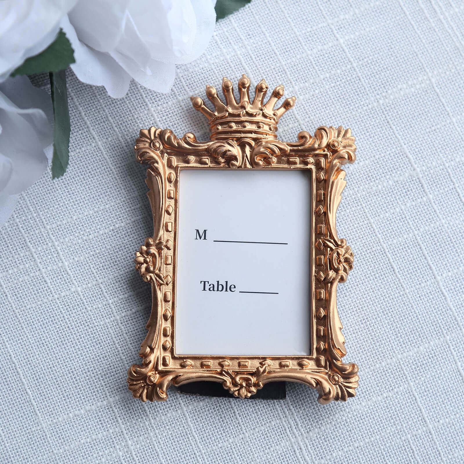 4-Pack Picture Frames Gold Resin Vintage Crown Design Rectangle - Mini Photo Frame Wedding Place Card Holders & Party Favors 4.5"x3" - Image 5