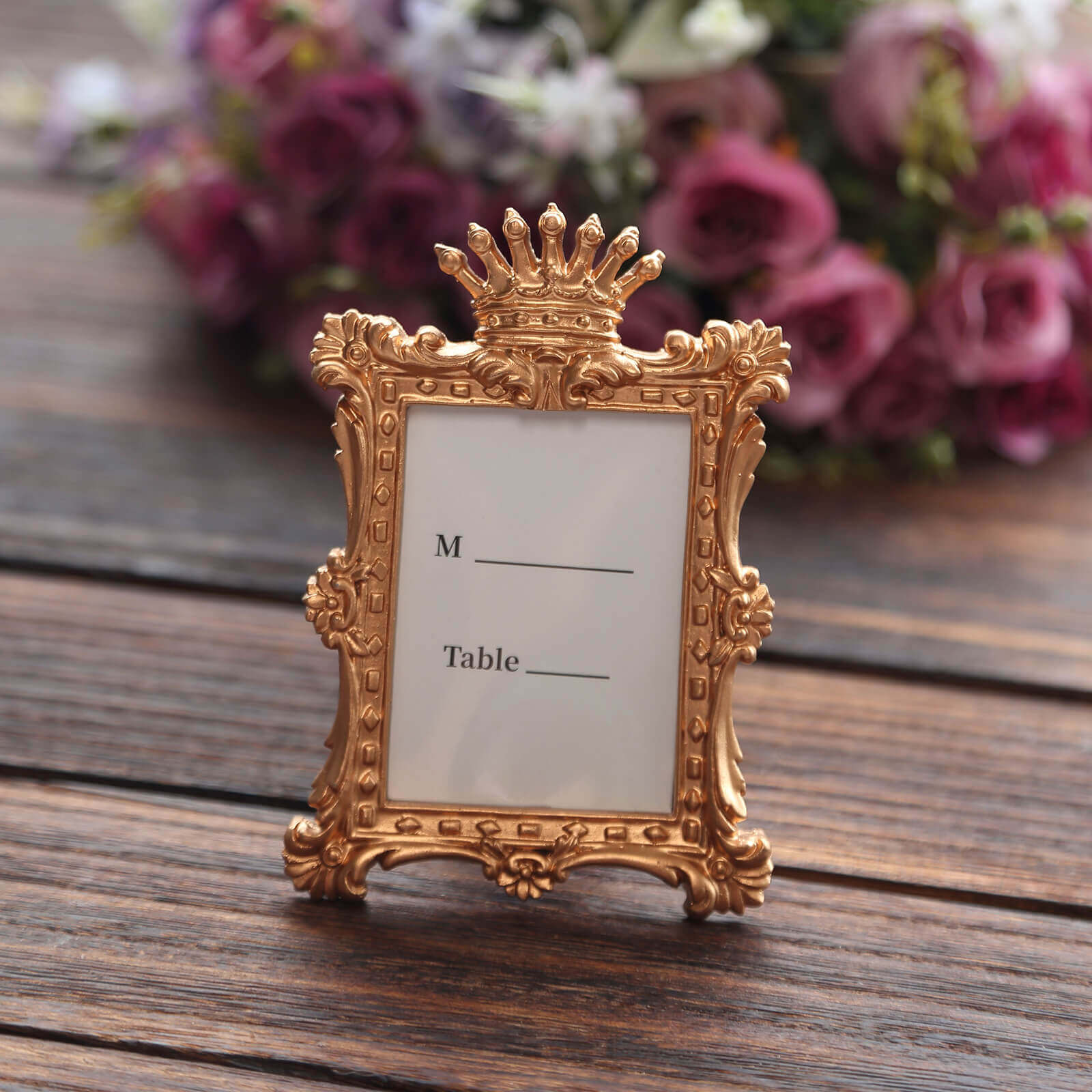 4-Pack Picture Frames Gold Resin Vintage Crown Design Rectangle - Mini Photo Frame Wedding Place Card Holders & Party Favors 4.5"x3" - Image 8