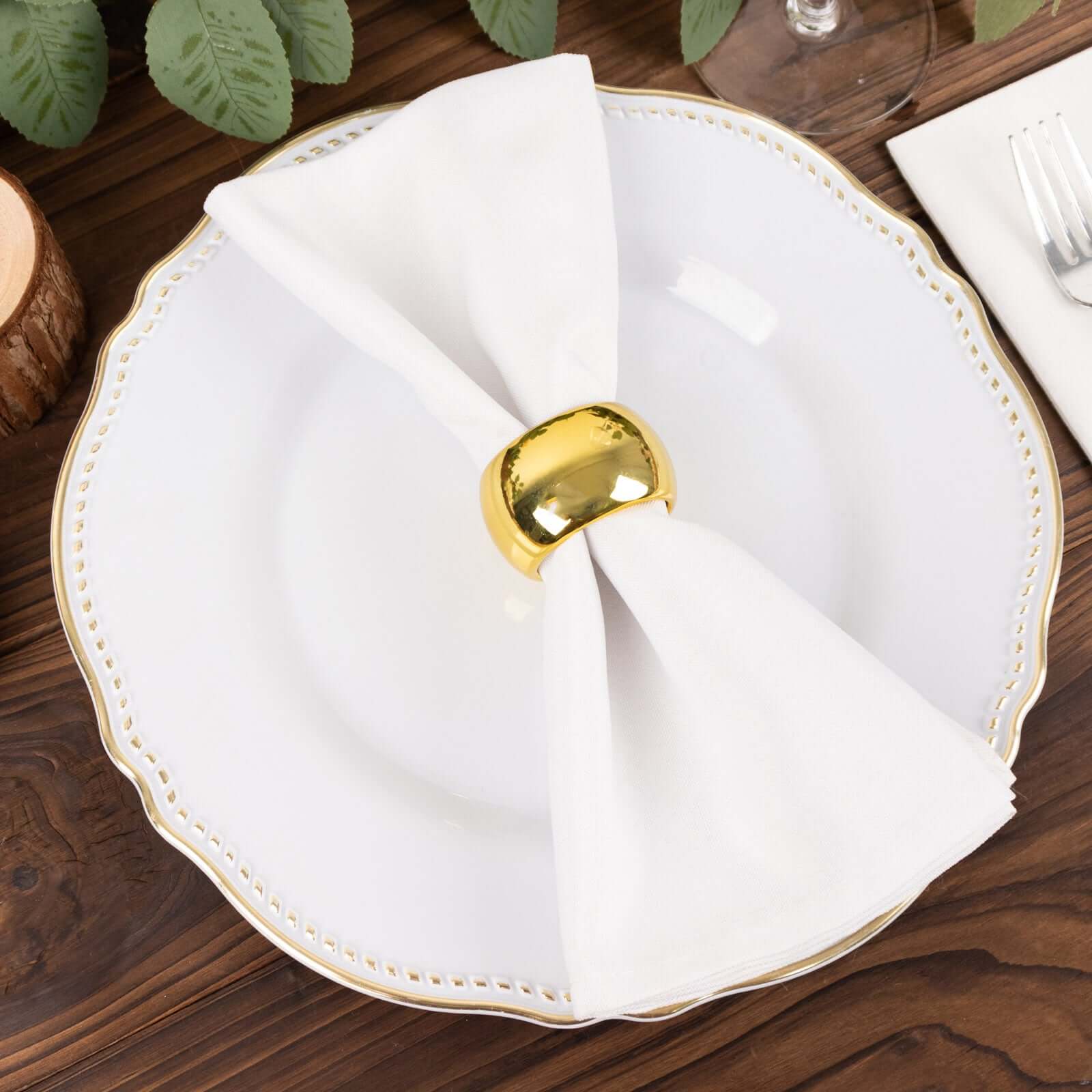 4 Pack Shiny Metallic Gold Acrylic Napkin Rings - Image 6