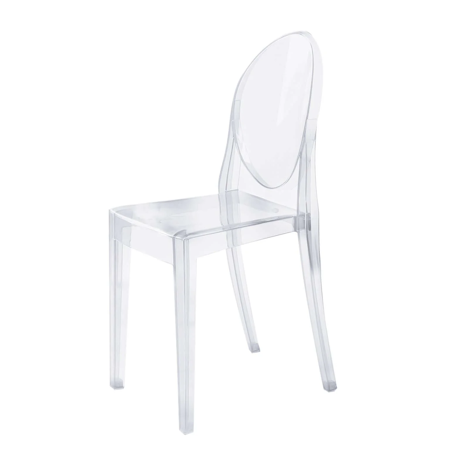 4 Pack Stackable Clear Acrylic Ghost Banquet Chairs with Oval Back, Fully Assembled Armless Event Accent Chair - Image 11