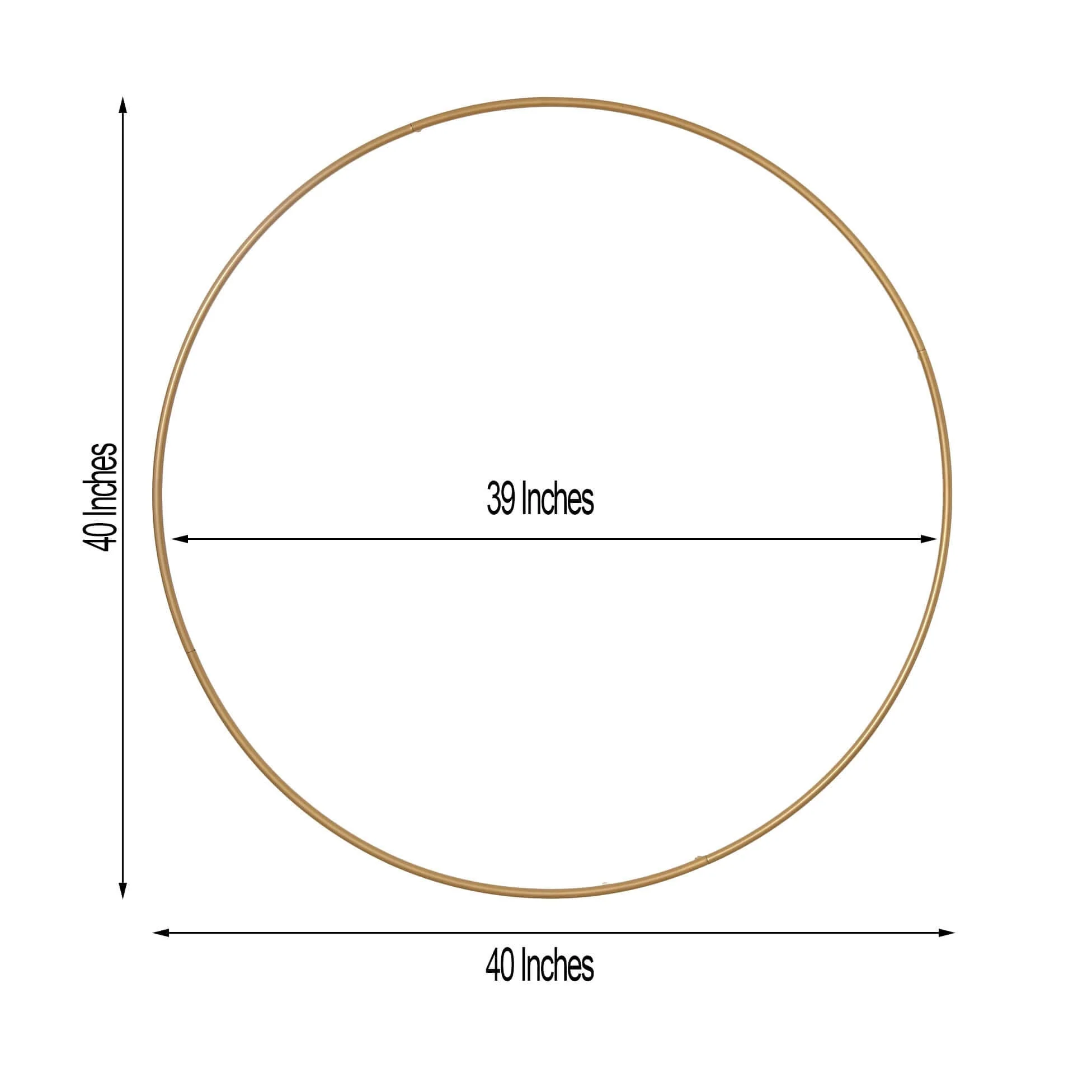 40" Gold Heavy Duty Metal Hoop Wreath, Floral Hoop - Image 3