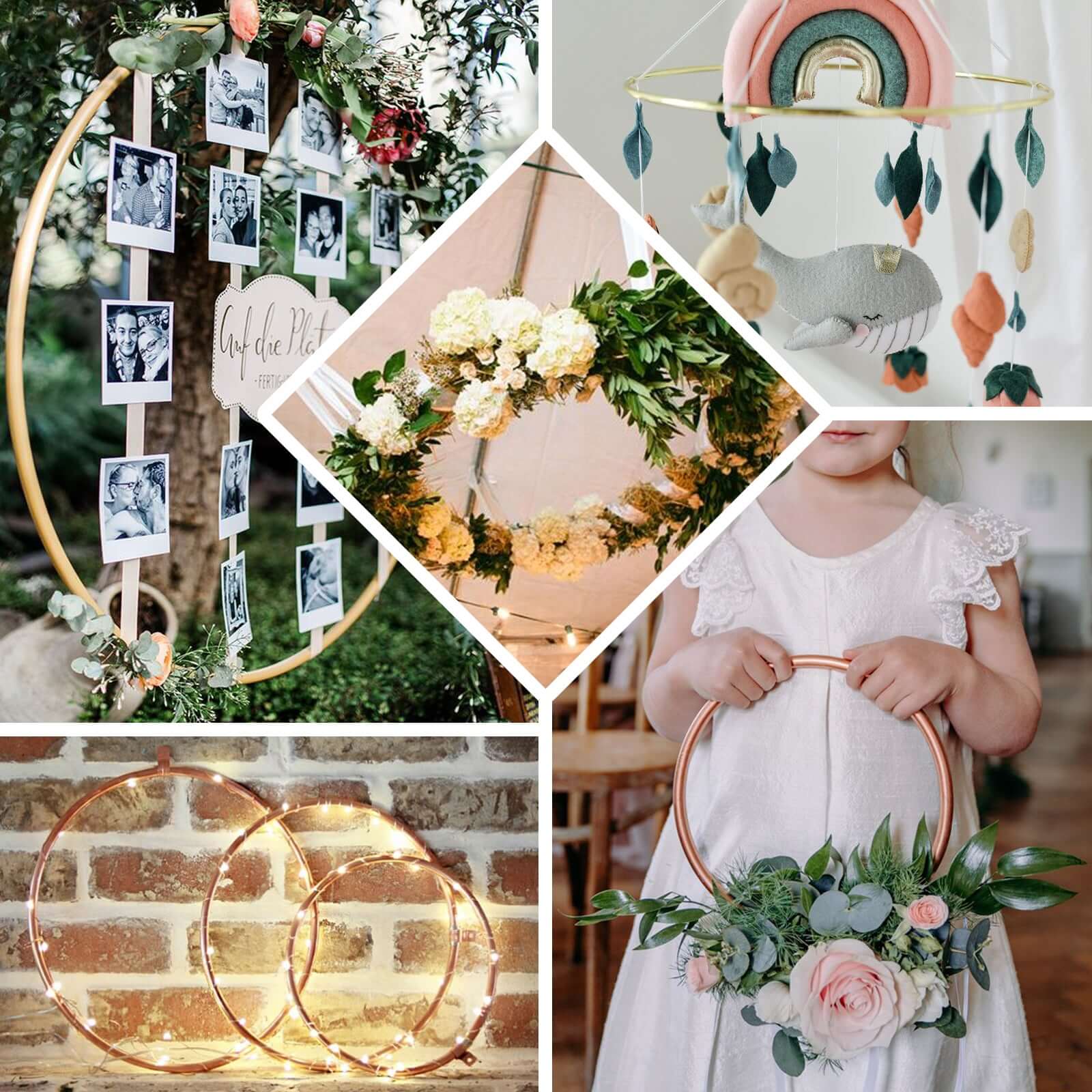 40" Gold Heavy Duty Metal Hoop Wreath, Floral Hoop - Image 5