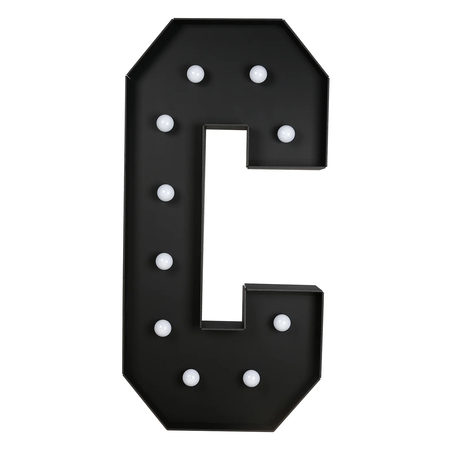 Giant LED Marquee Light Up Letter "C", Black 4ft Pre-Cut Foam Board with 10 Warm White Battery Operated LEDs, Glue Gun and Sticks - Image 5