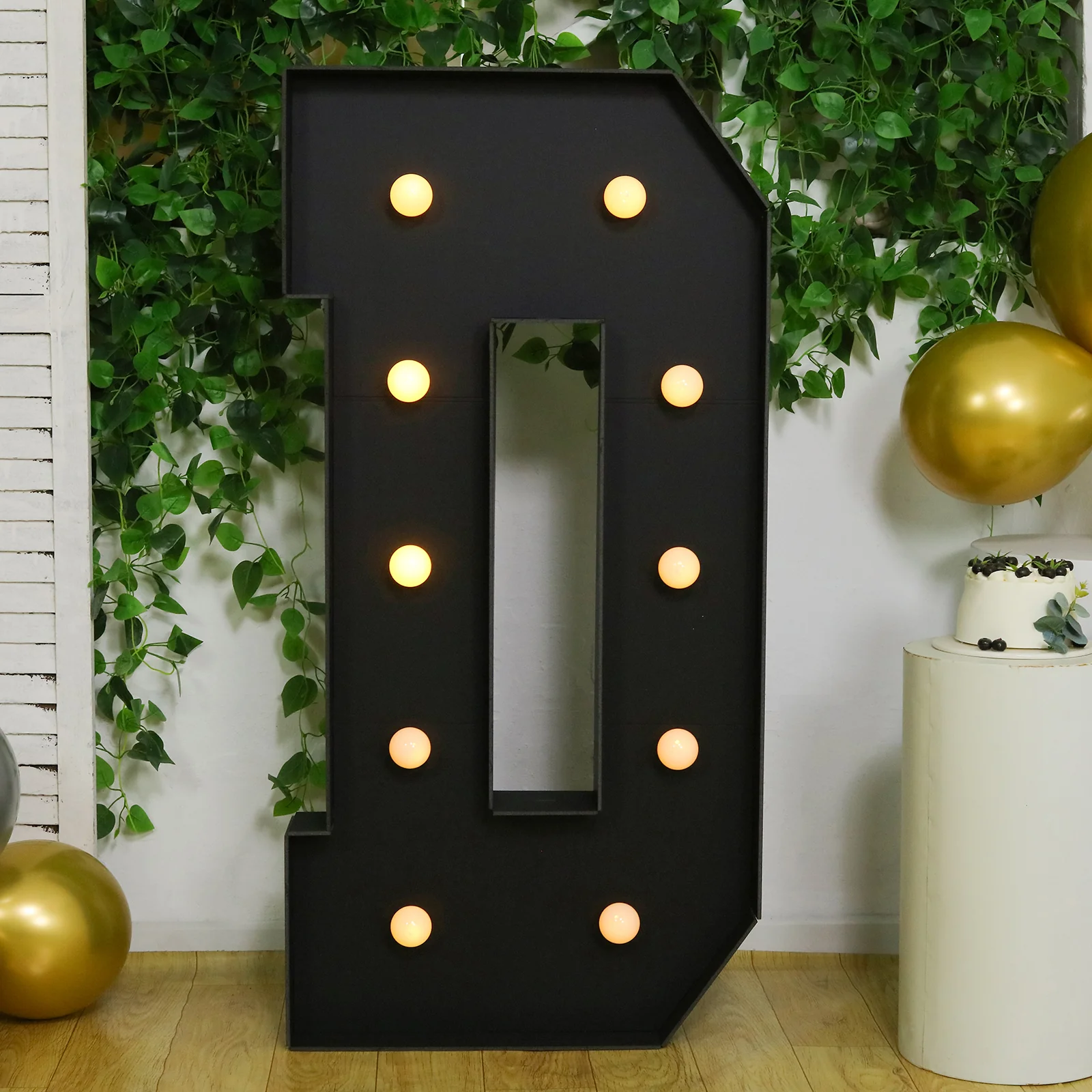 Giant LED Marquee Light Up Letter "D", Black 4ft Pre-Cut Foam Board with 10 Warm White Battery Operated LEDs, Glue Gun and Sticks - Image 6