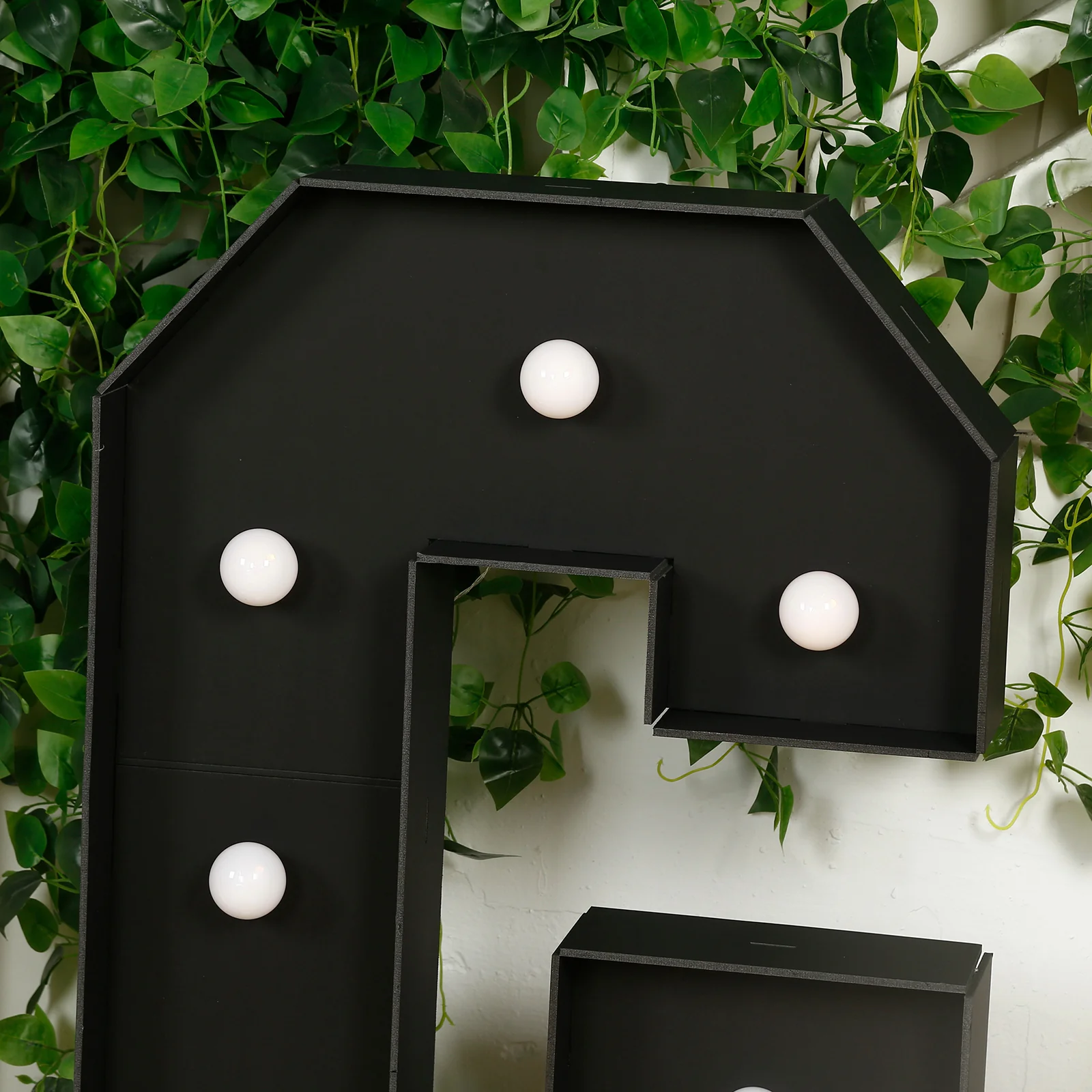 Giant LED Marquee Light Up Letter "G", Black 4ft Pre-Cut Foam Board with 10 Warm White Battery Operated LEDs, Glue Gun and Sticks - Image 2